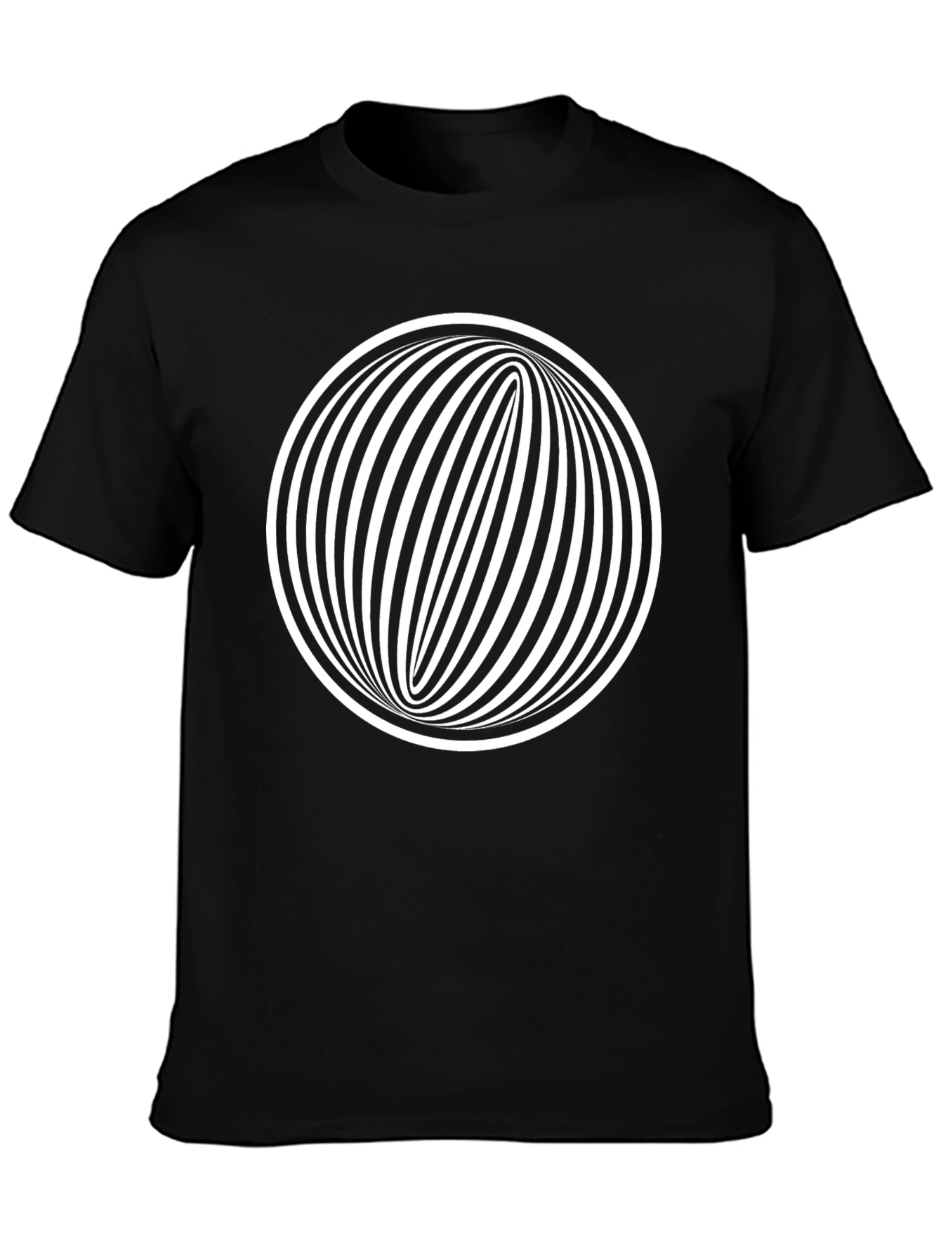 Optical Illusion Graphic Tee - Black Cotton Comfort