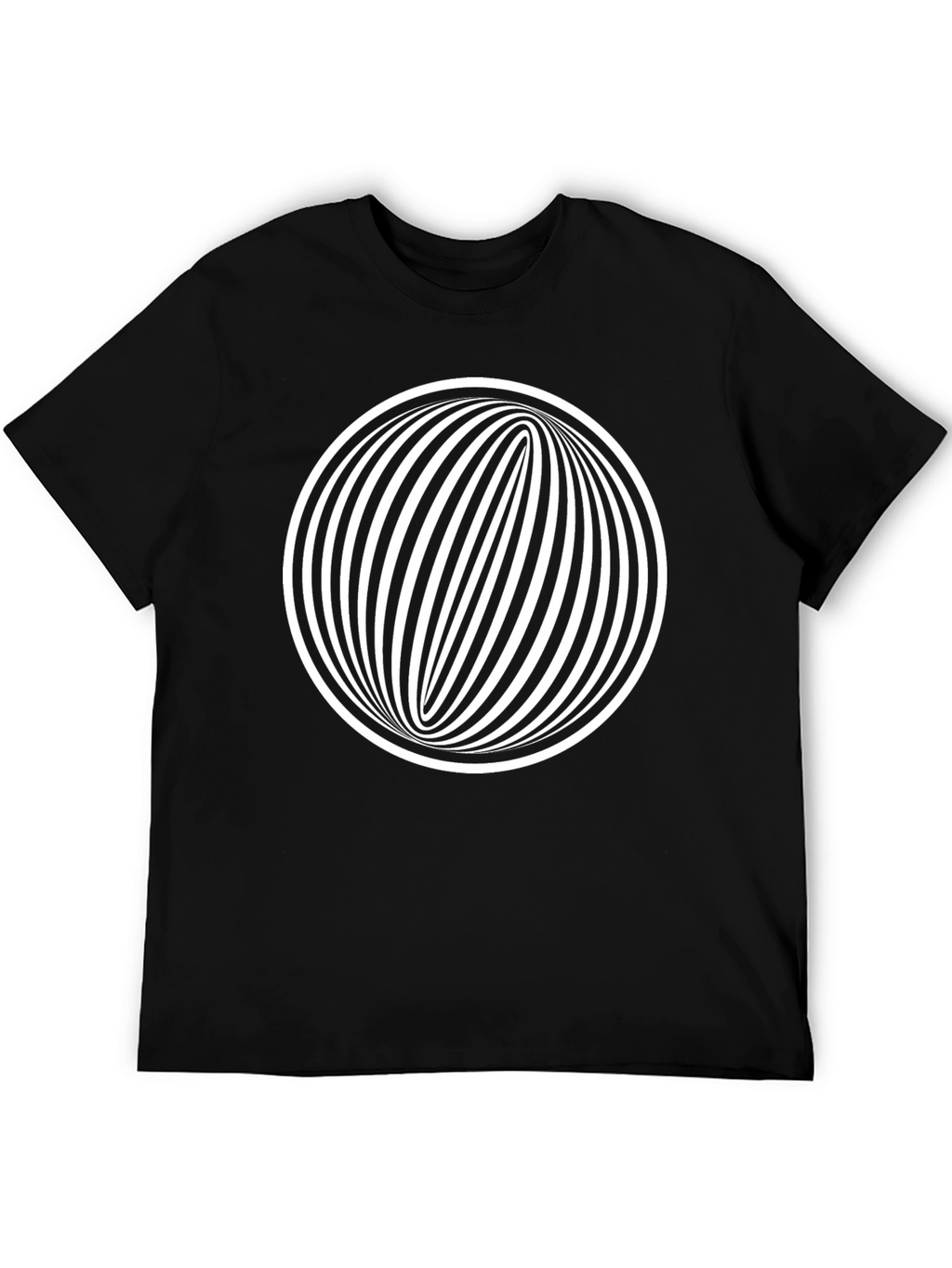 Optical Illusion Graphic Tee - Black Cotton Comfort