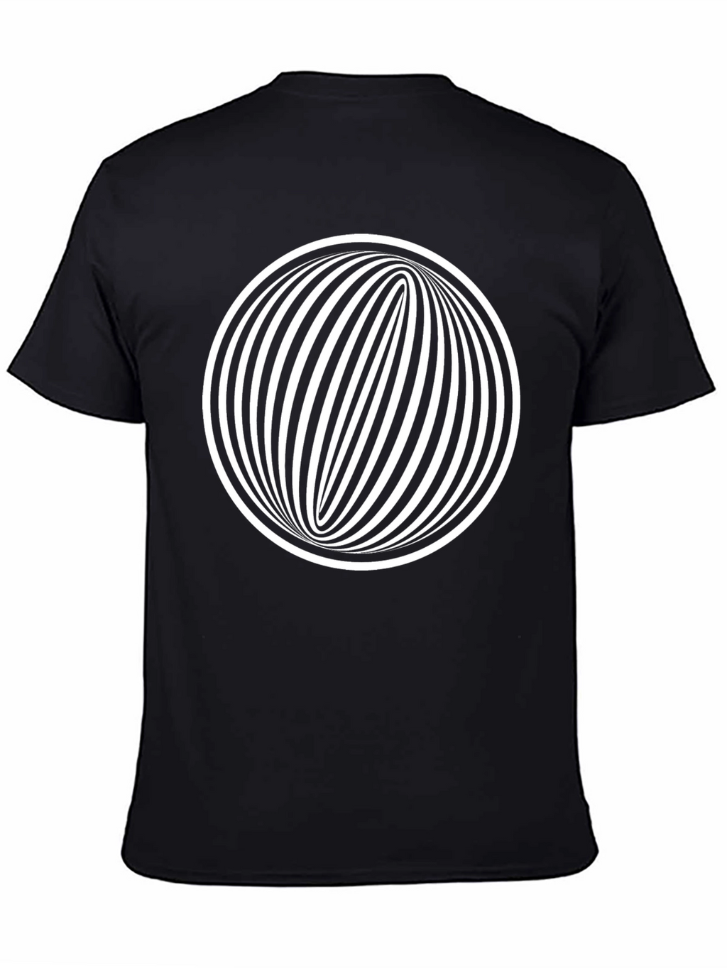 Optical Illusion Graphic Tee - Black Cotton Comfort