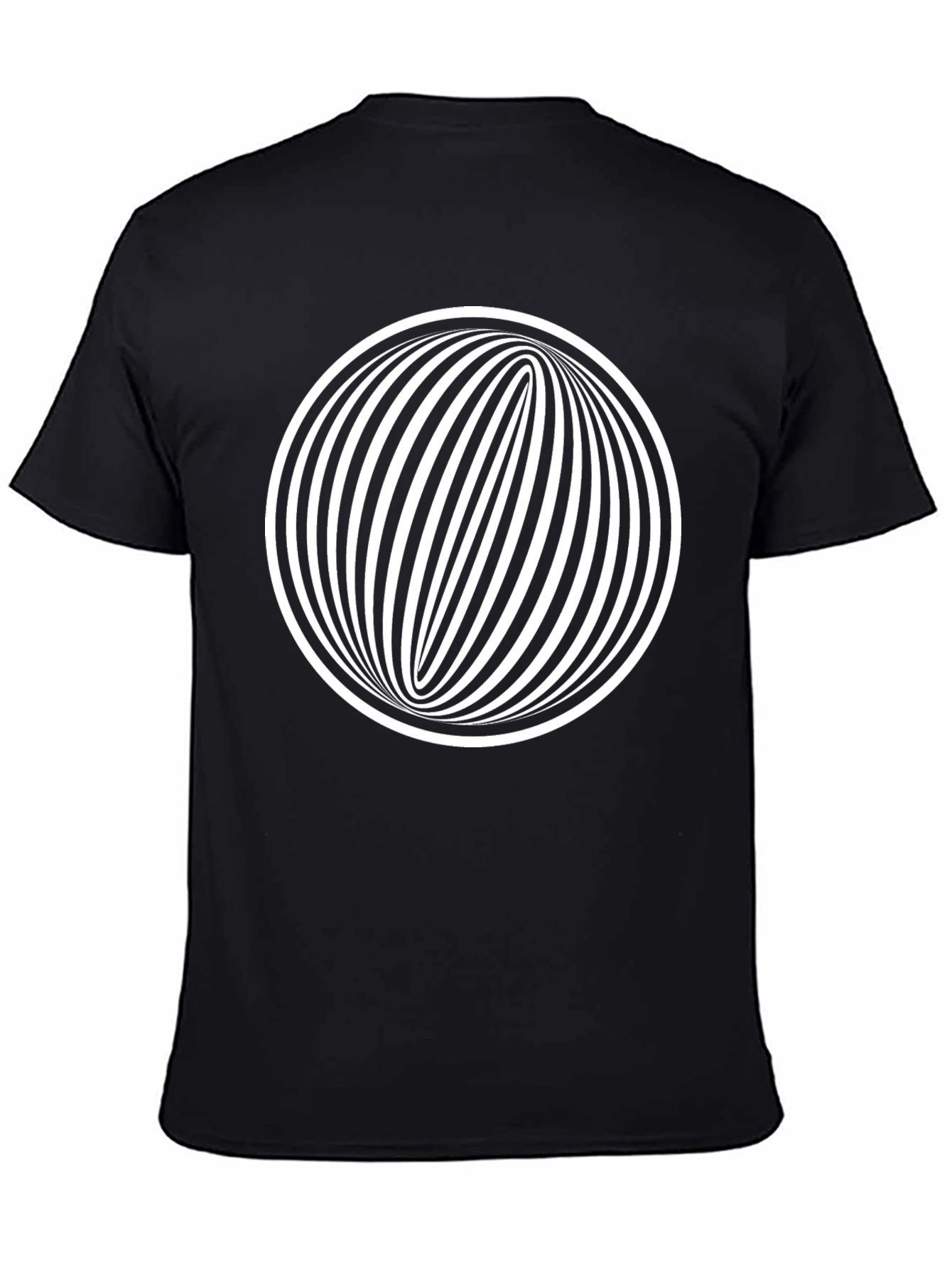 Optical Illusion Graphic Tee - Black Cotton Comfort