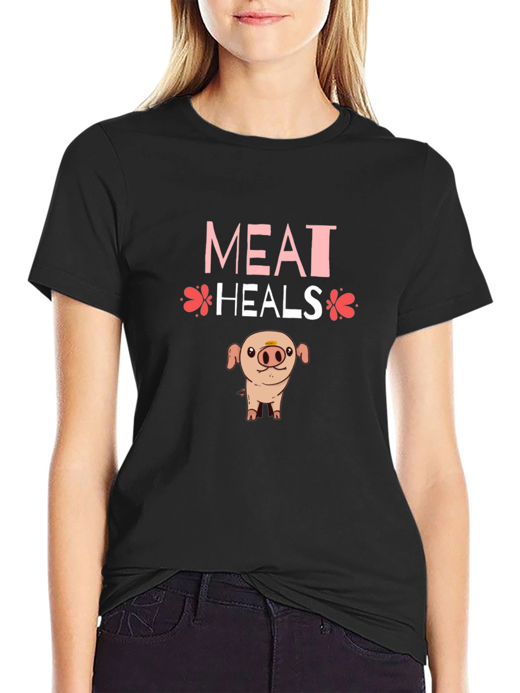 Meat Heals T-Shirt - Novelty Pig Design