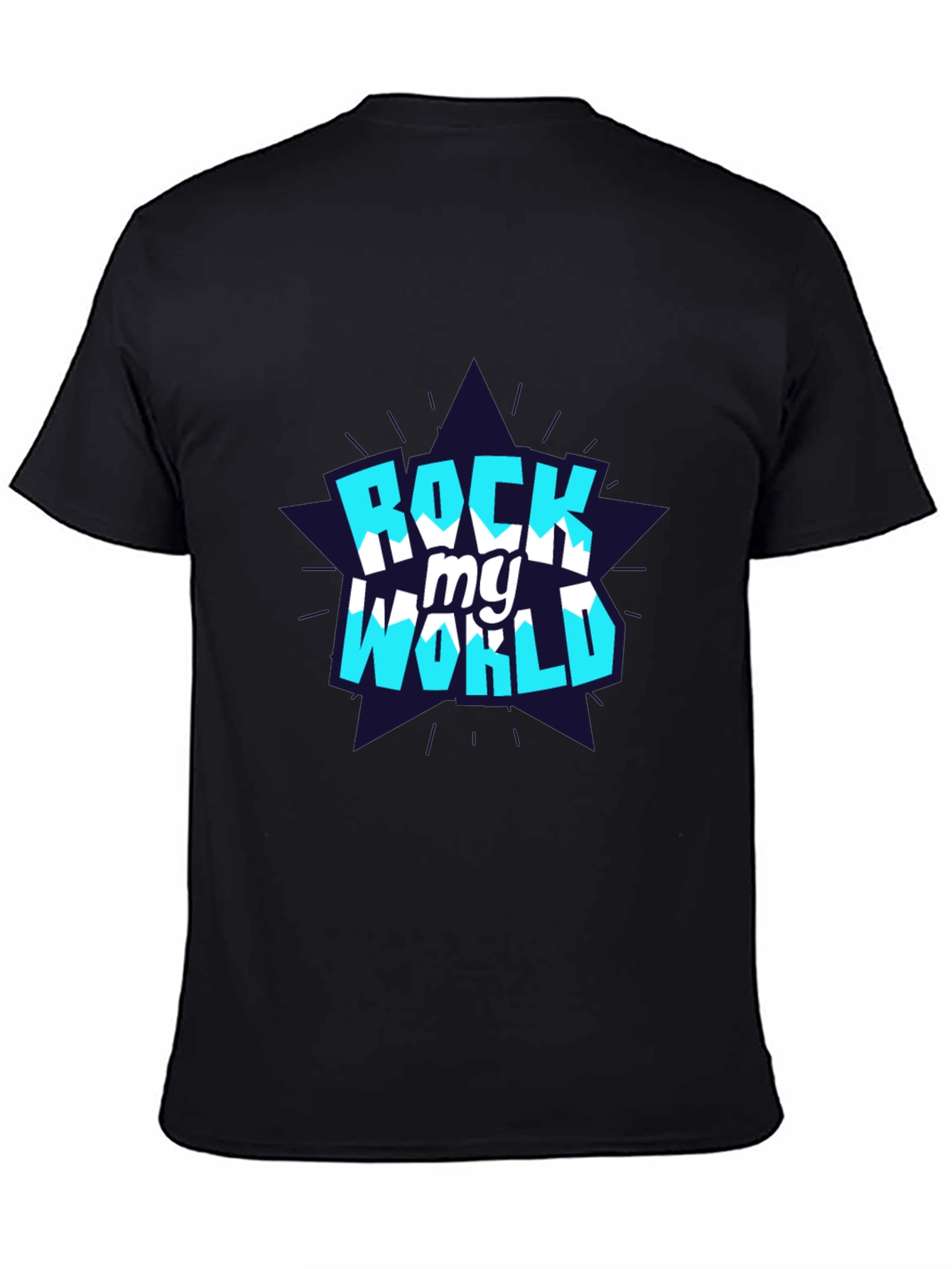 Rock My World Graphic Tee - Stylish Black Cotton T-Shirt
