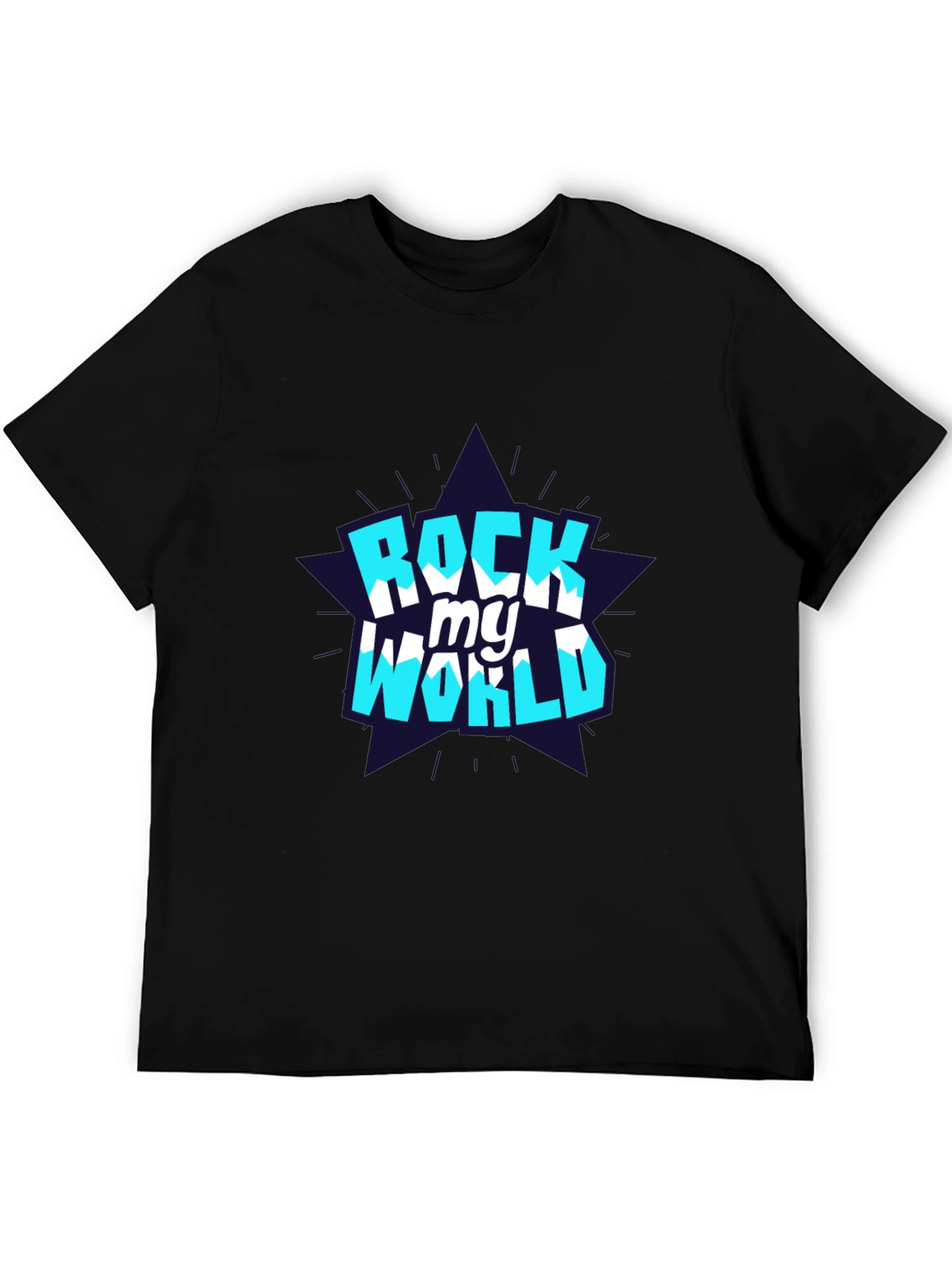 Rock My World Graphic Tee - Stylish Black Cotton T-Shirt