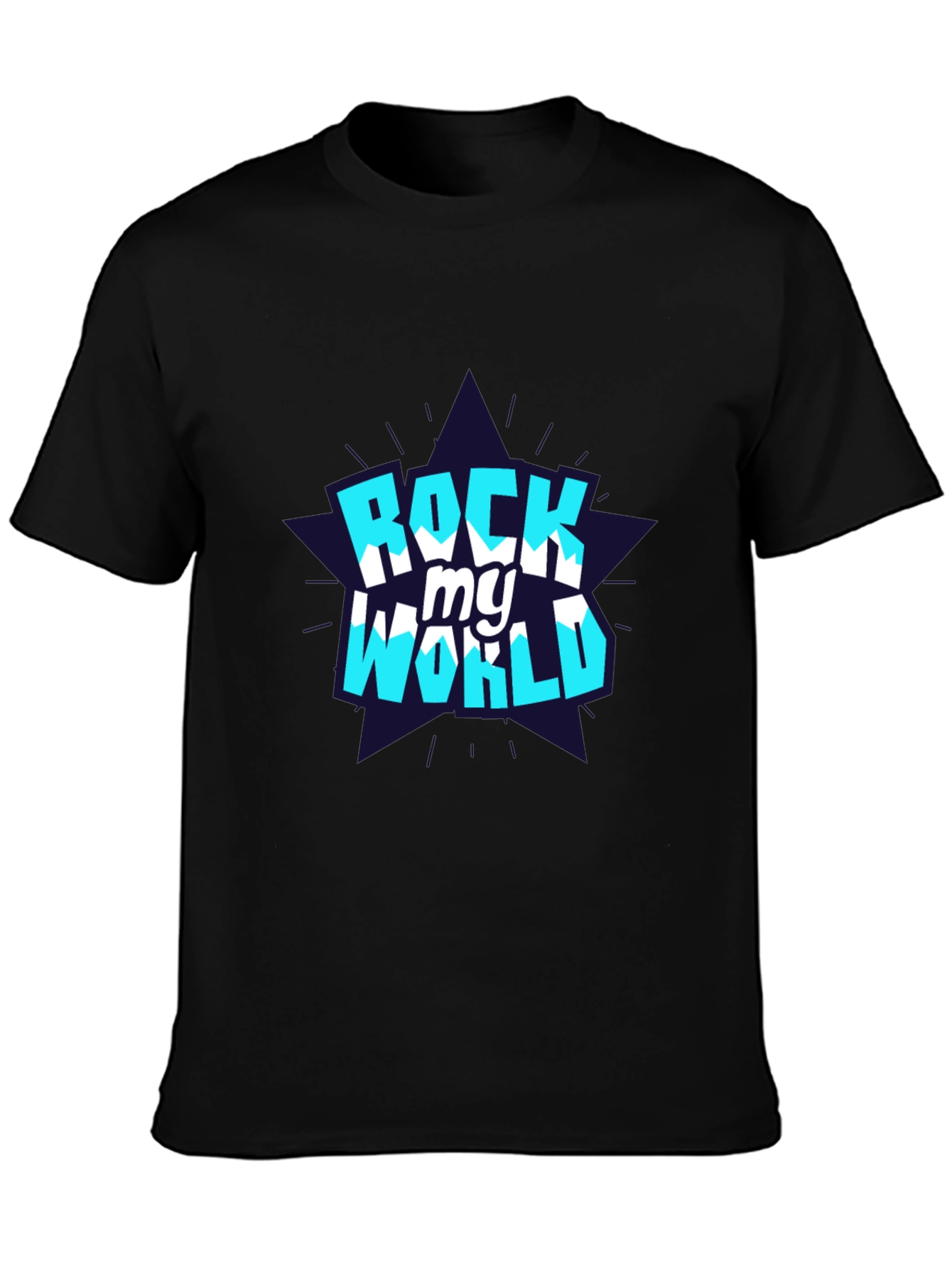 Rock My World Graphic Tee - Stylish Black Cotton T-Shirt