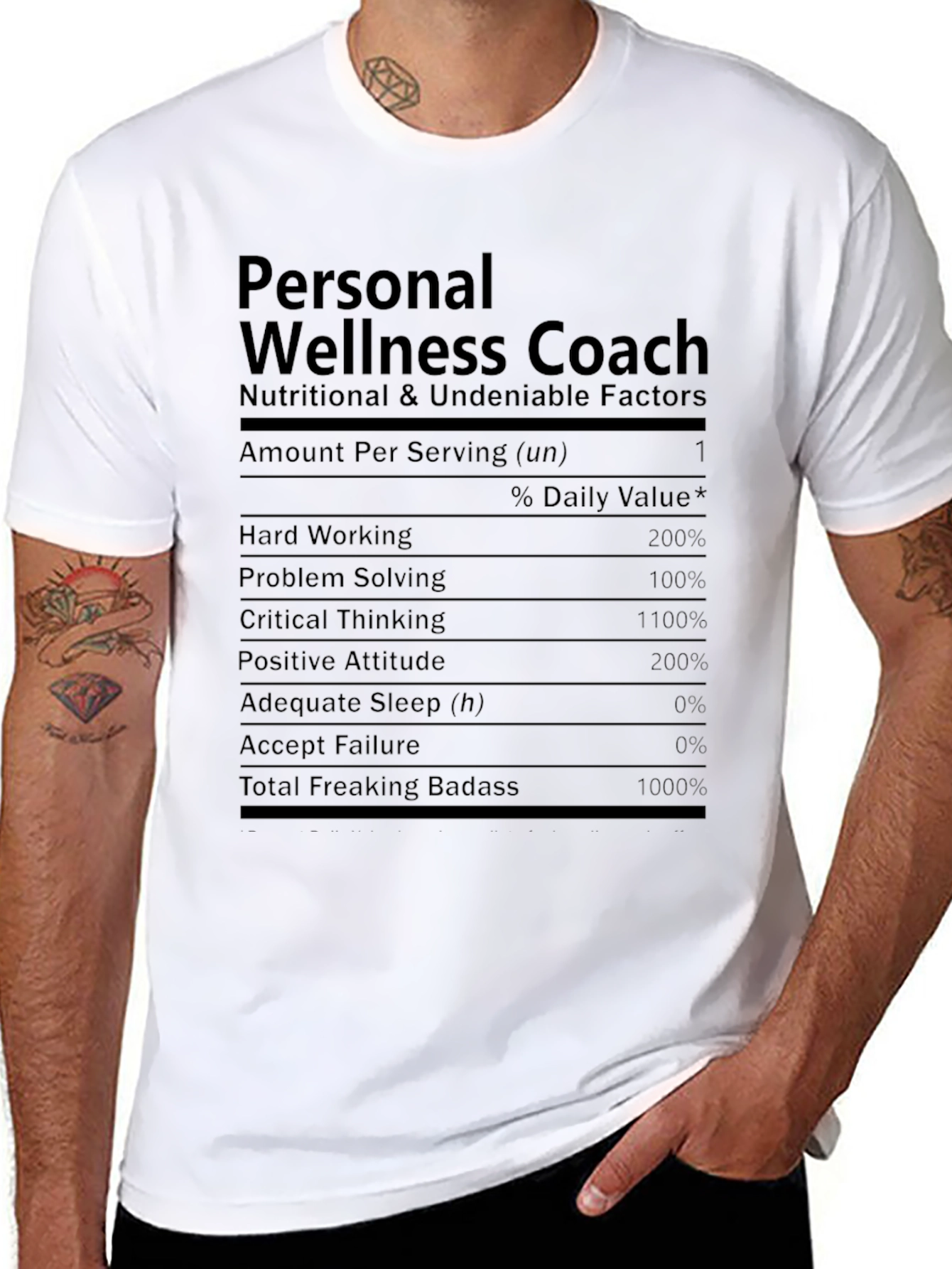 Personal Wellness Coach Nutrition Facts T-Shirt