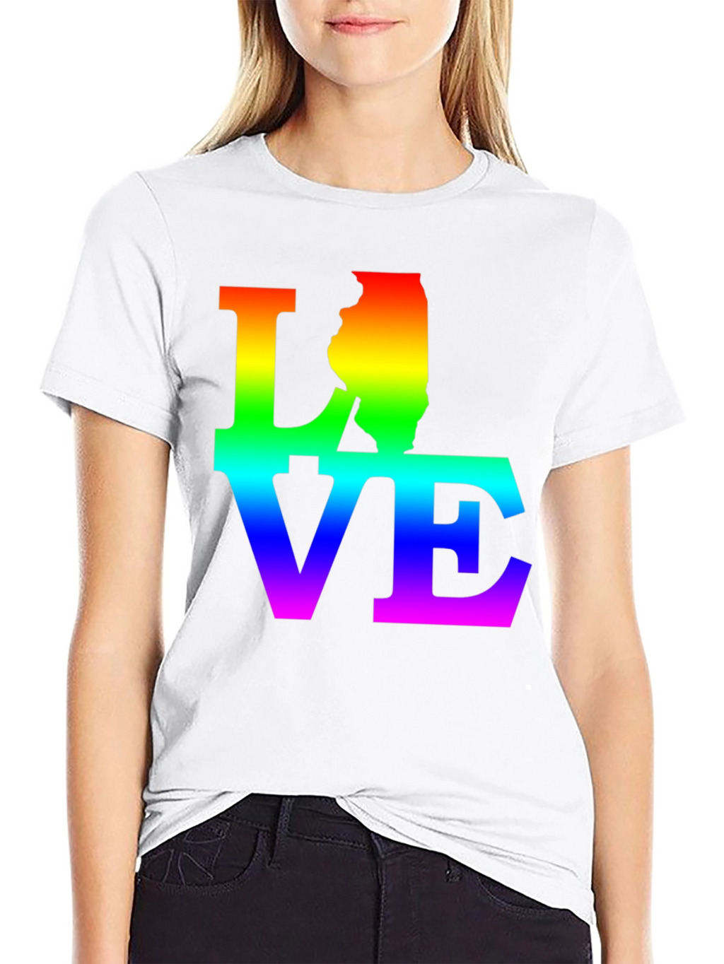 Rainbow LOVE Illinois T-Shirt