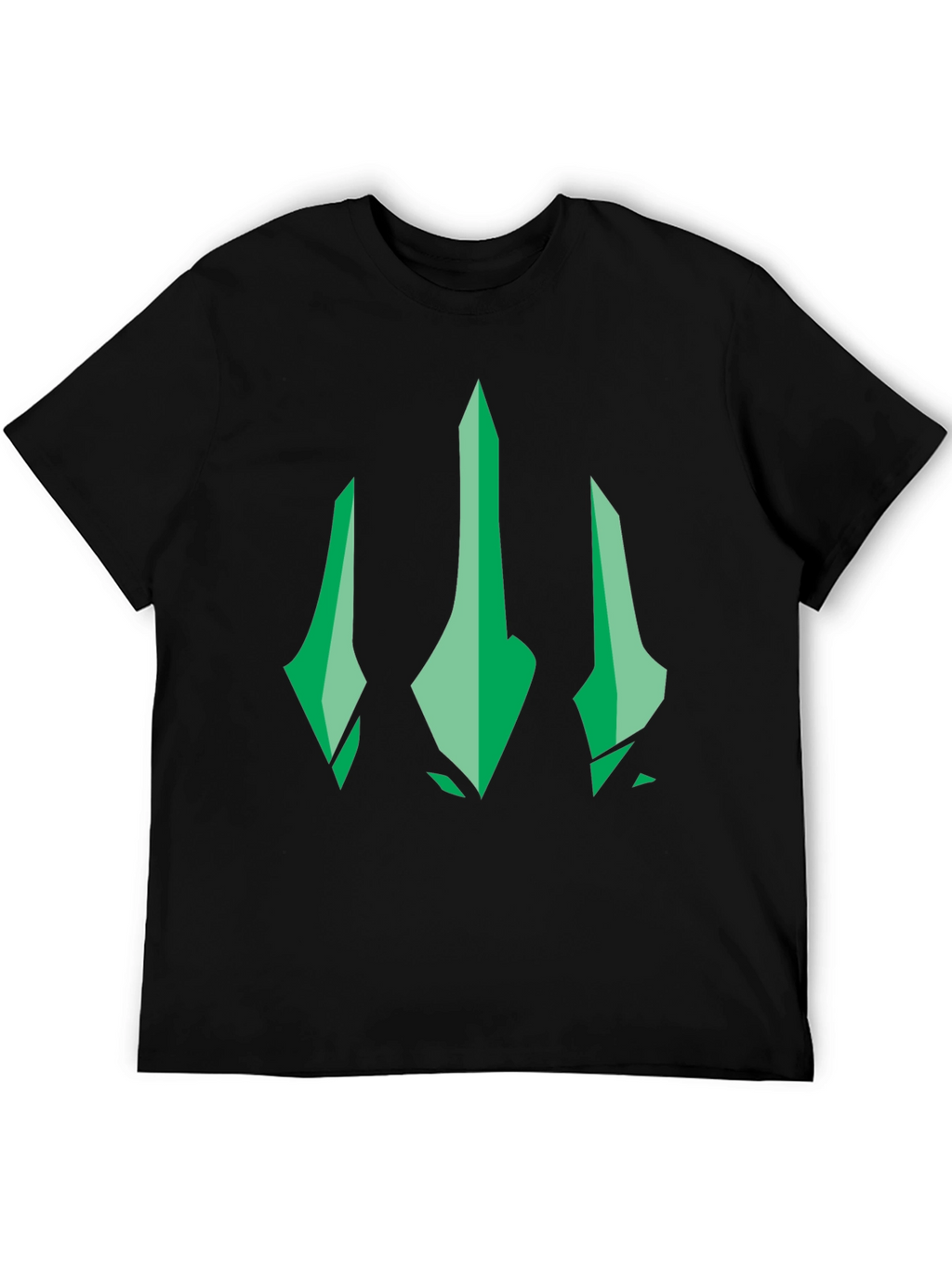 Green Trident Graphic Black T-Shirt