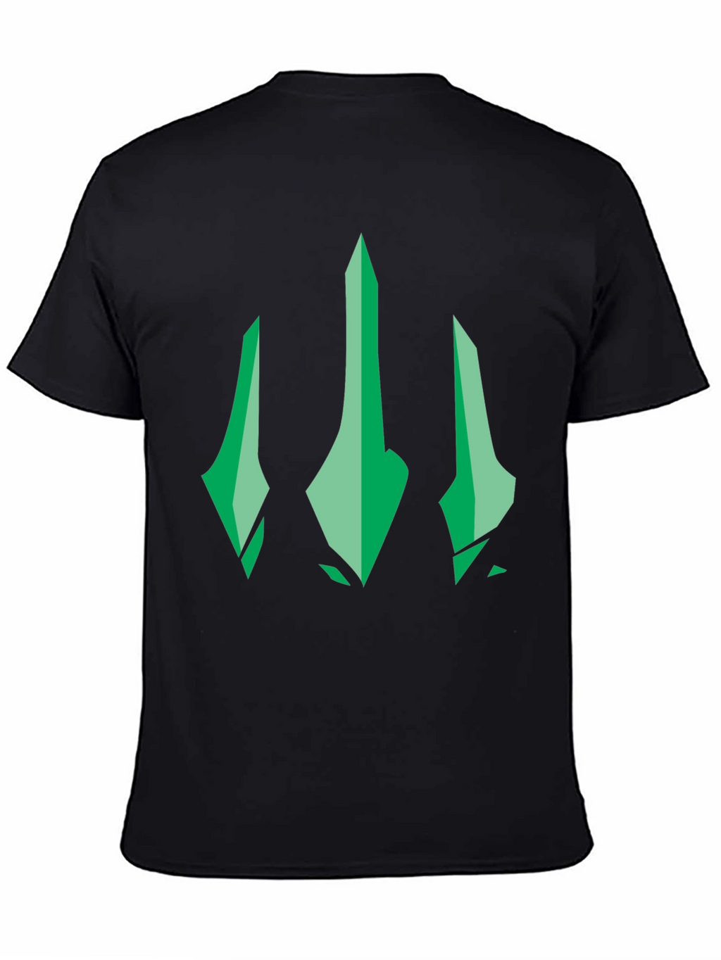Green Trident Graphic Black T-Shirt