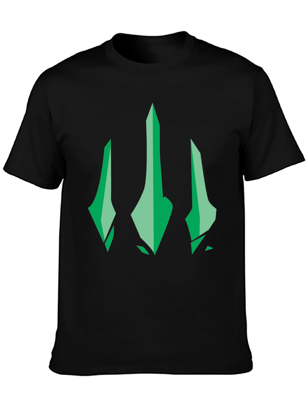 Green Trident Graphic Black T-Shirt