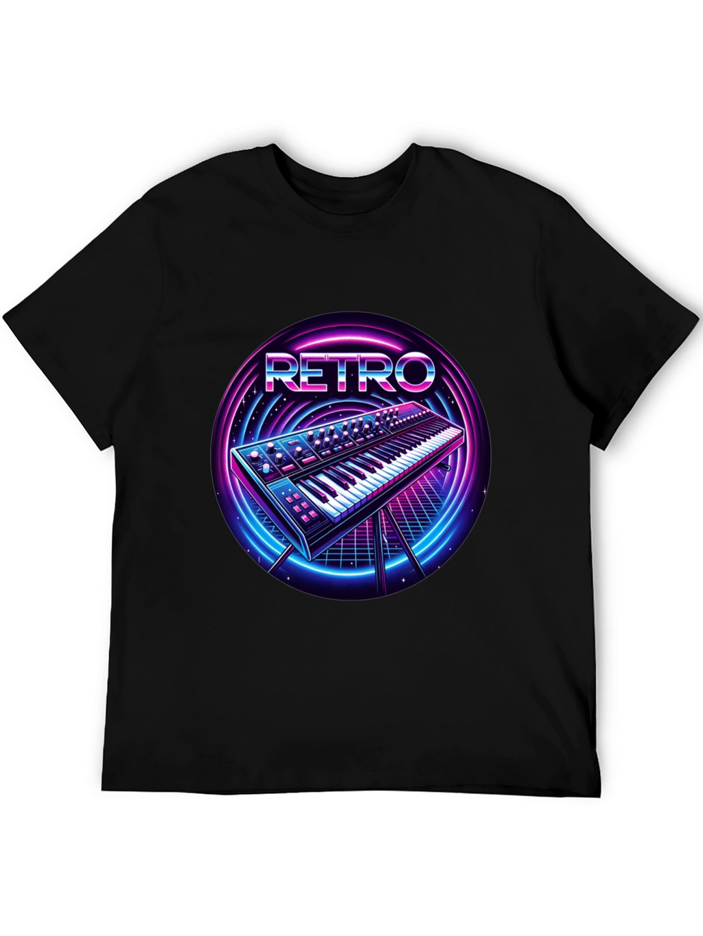 Retro Synthwave Keyboard Graphic Tee