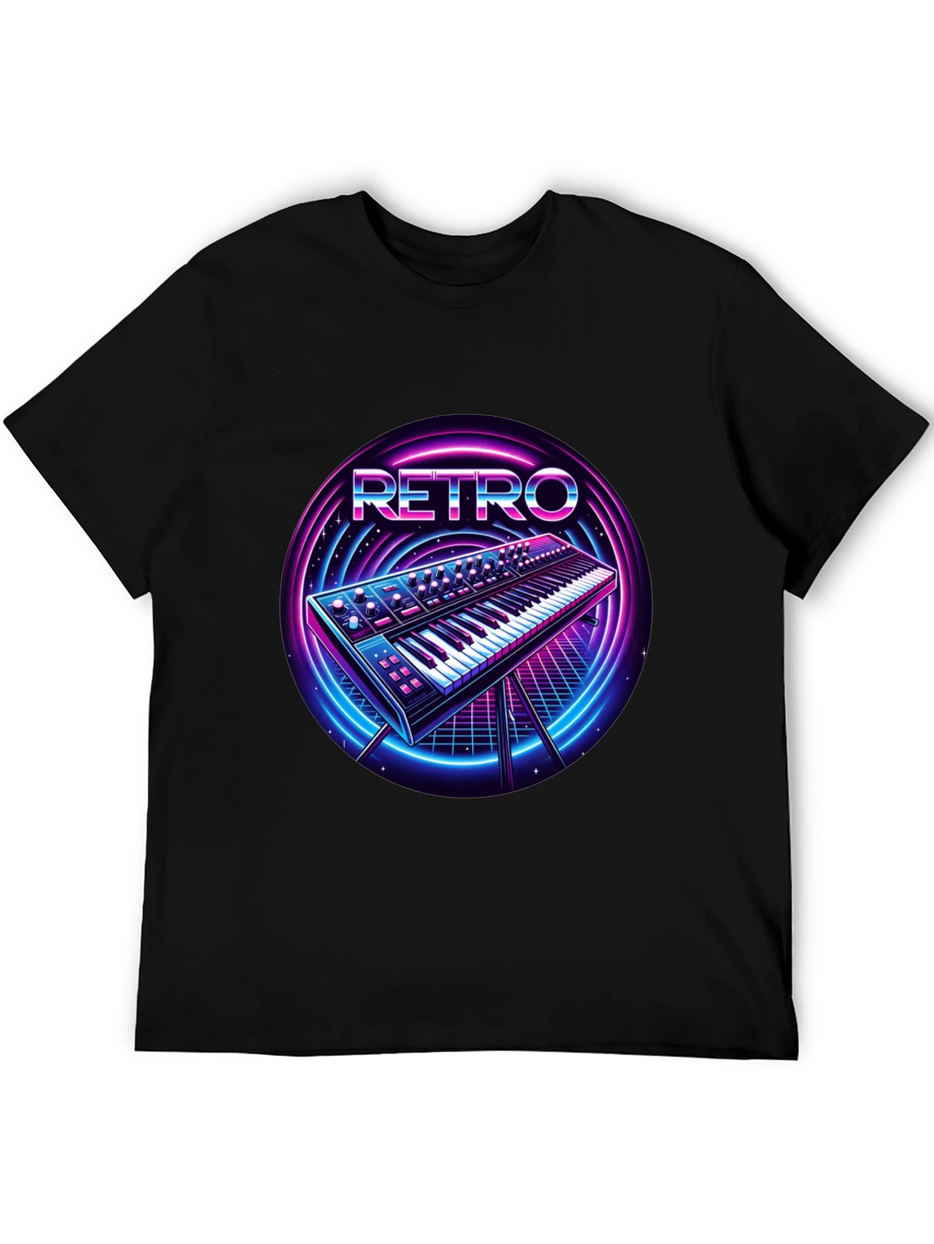 Retro Synthwave Keyboard Graphic Tee