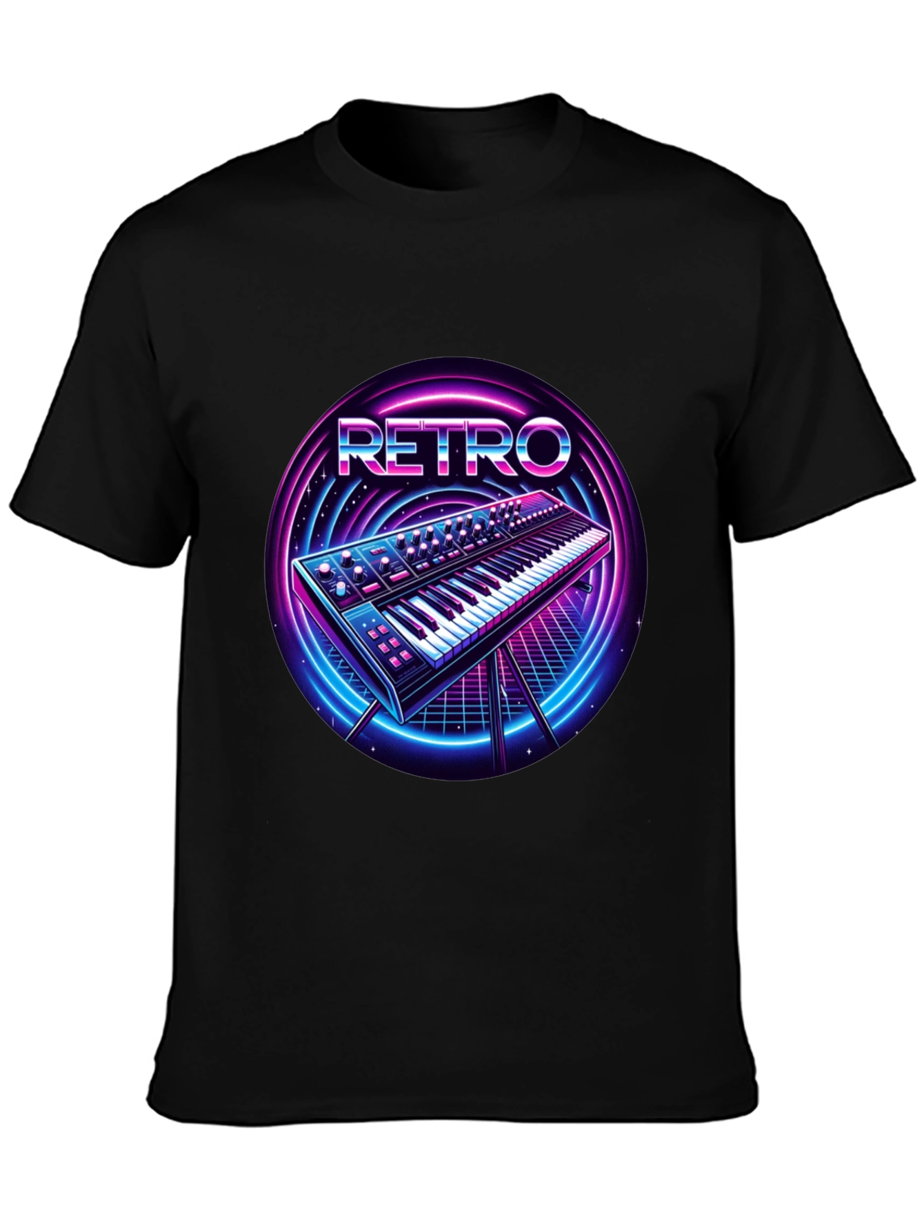 Retro Synthwave Keyboard Graphic Tee