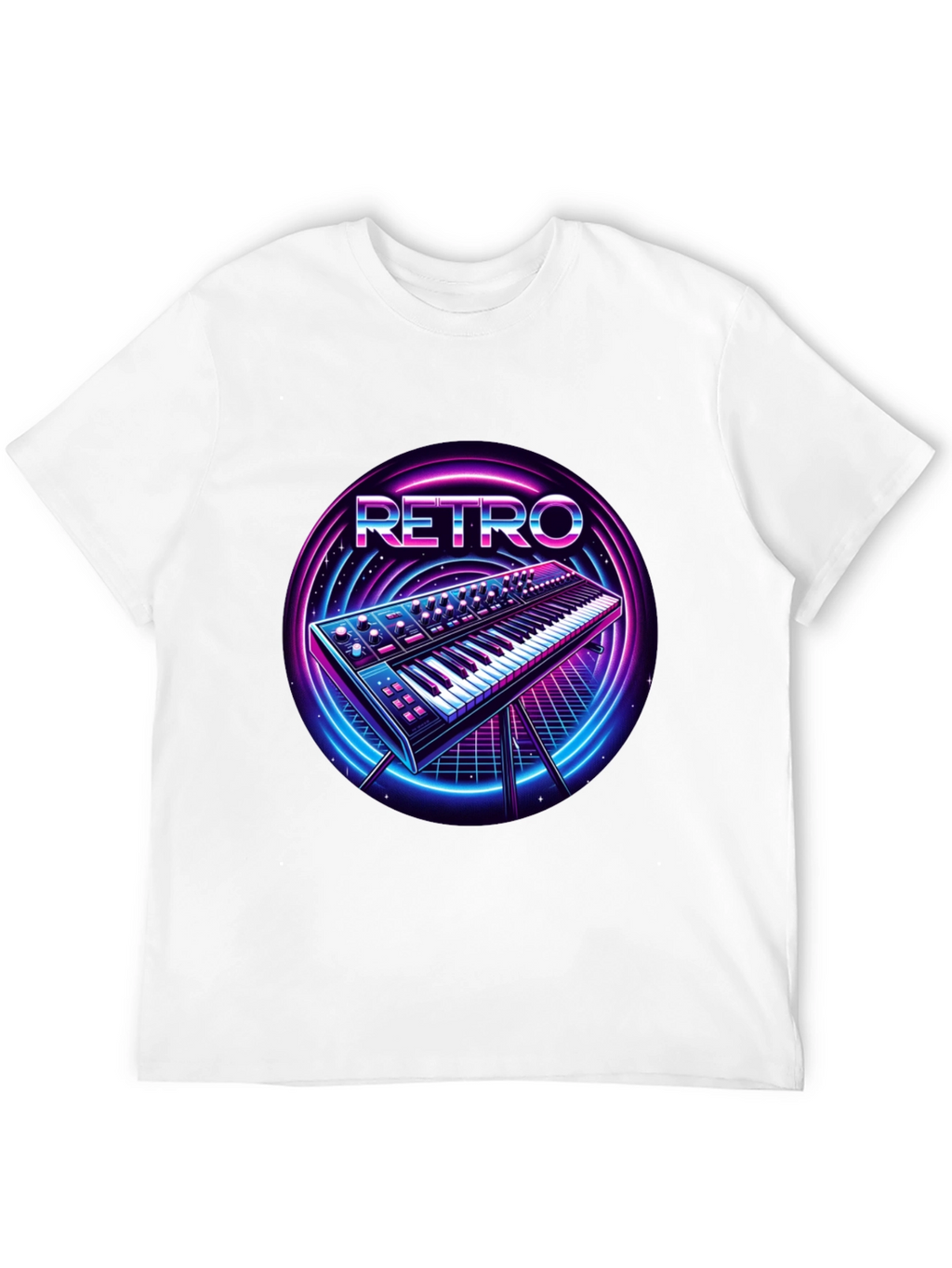 Retro Synthwave Keyboard Graphic Tee