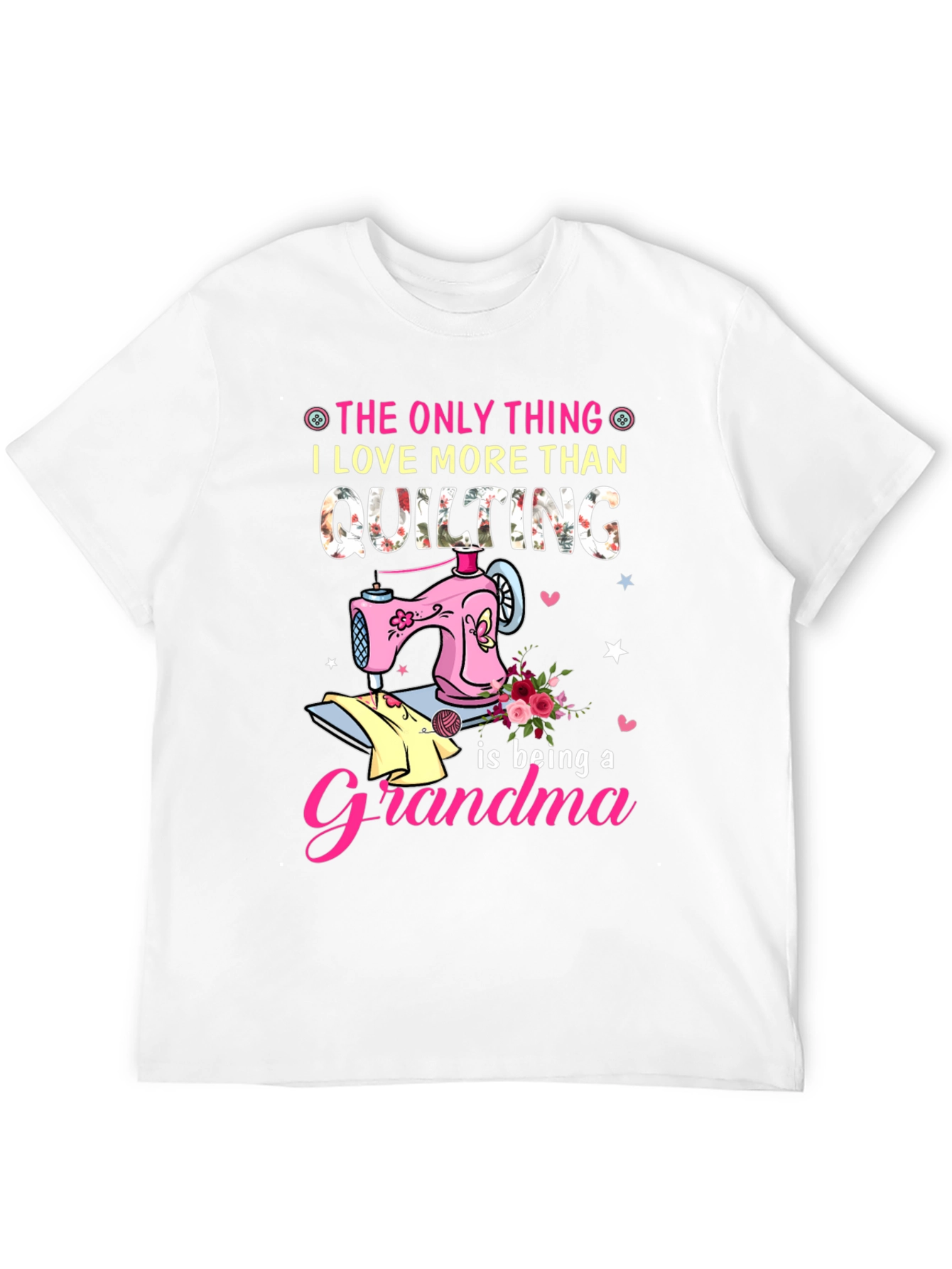 Quilting Grandma Black T-Shirt