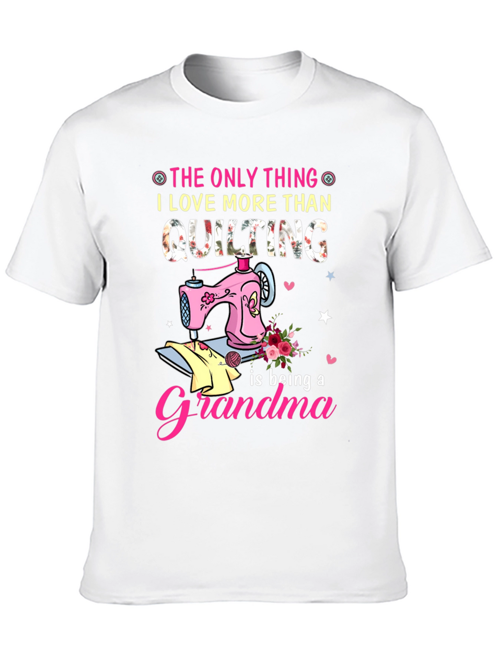 Quilting Grandma Black T-Shirt