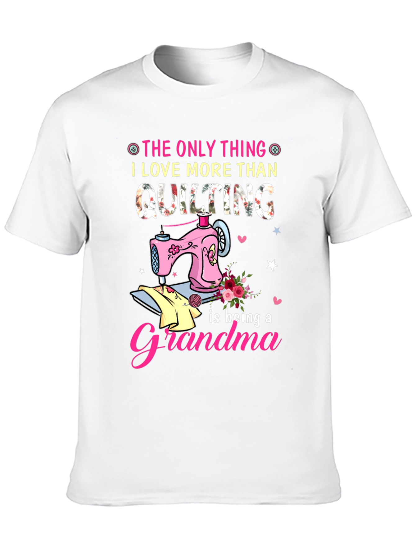 Quilting Grandma Black T-Shirt