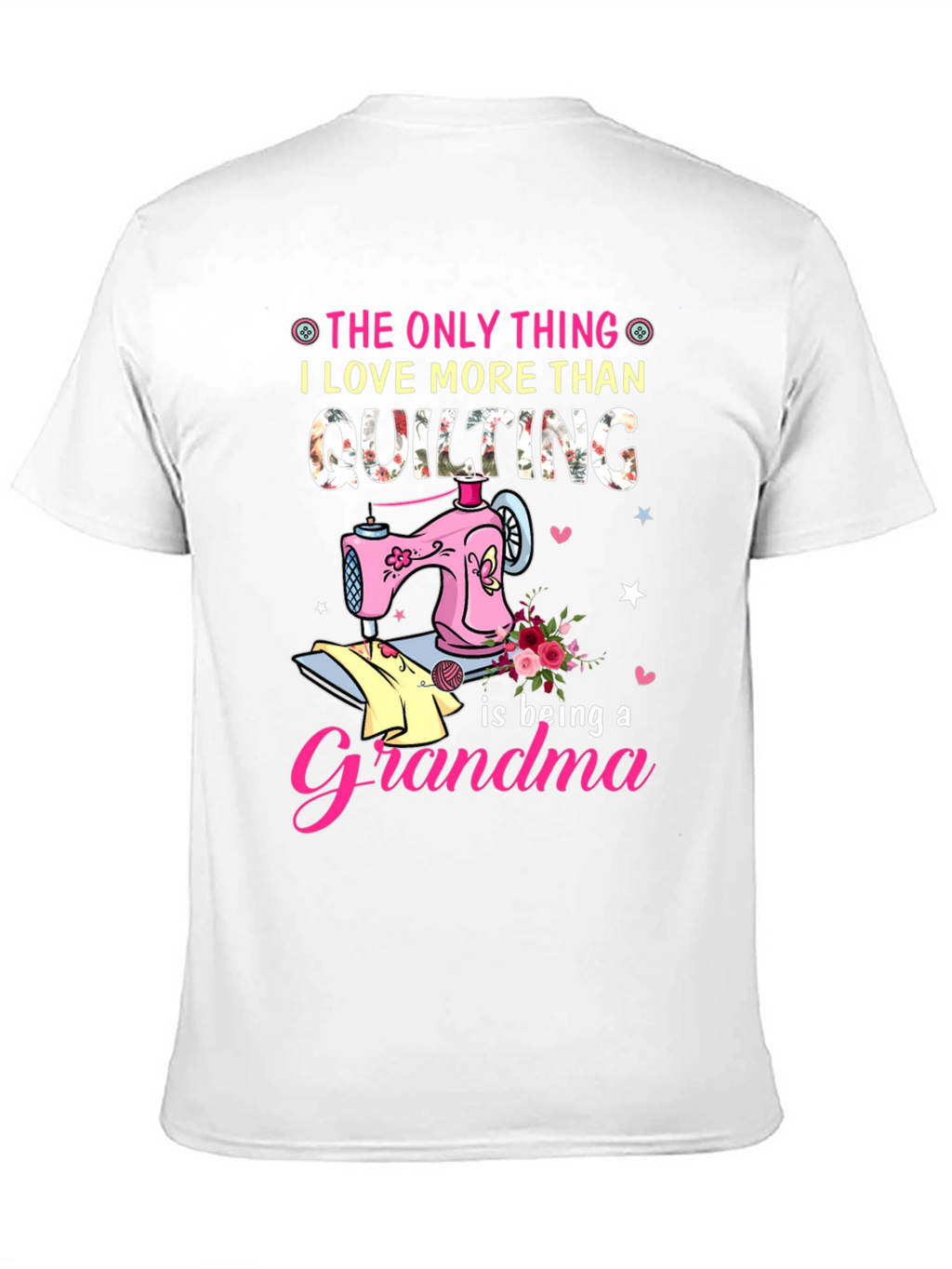 Quilting Grandma Black T-Shirt