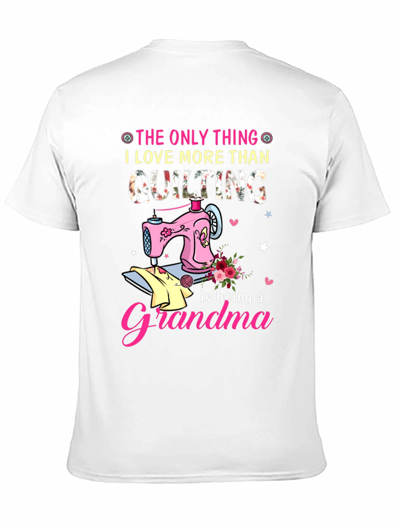 Quilting Grandma Black T-Shirt