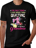 Quilting Grandma Black T-Shirt