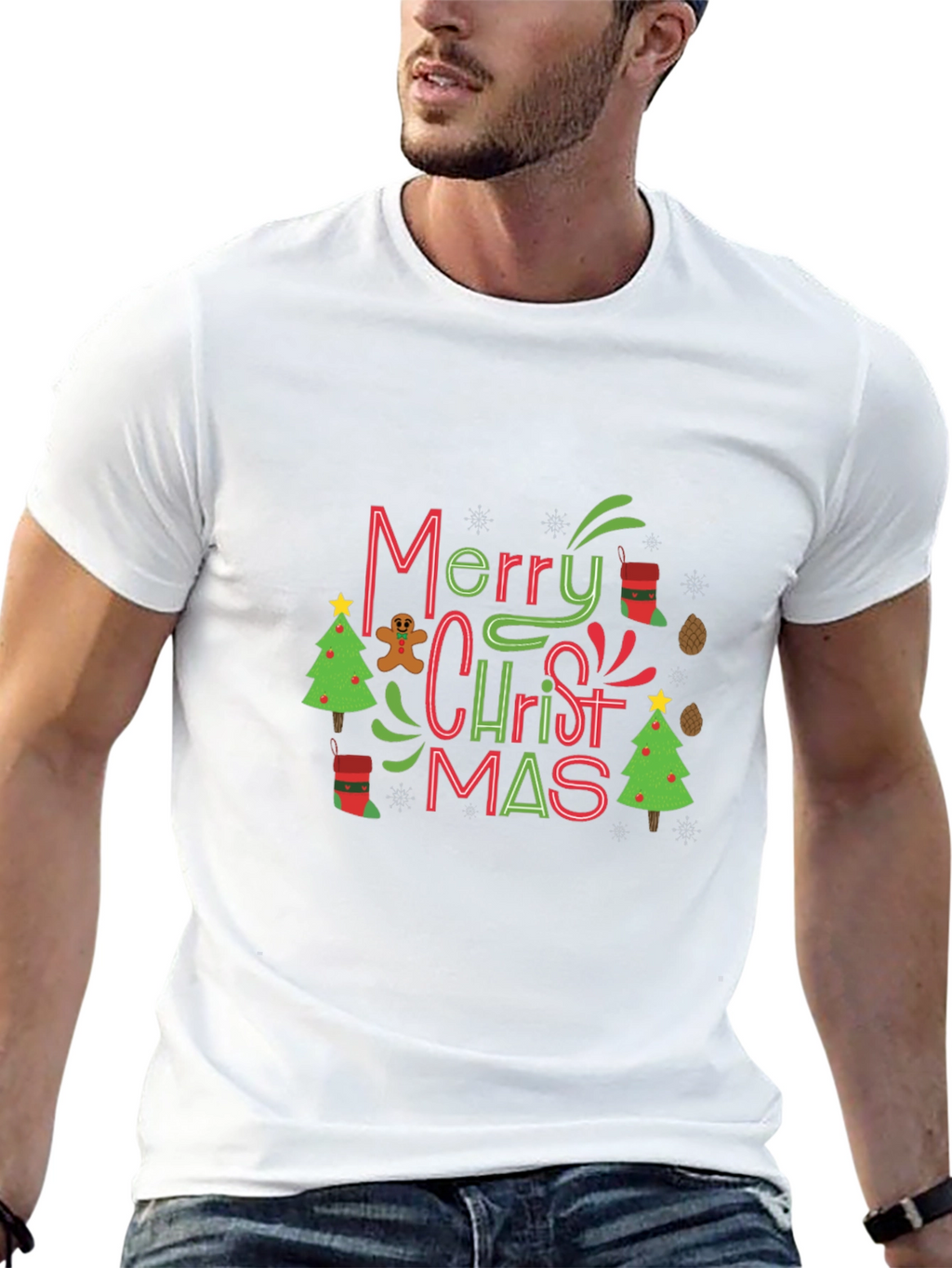 Festive Merry Christmas Graphic Tee