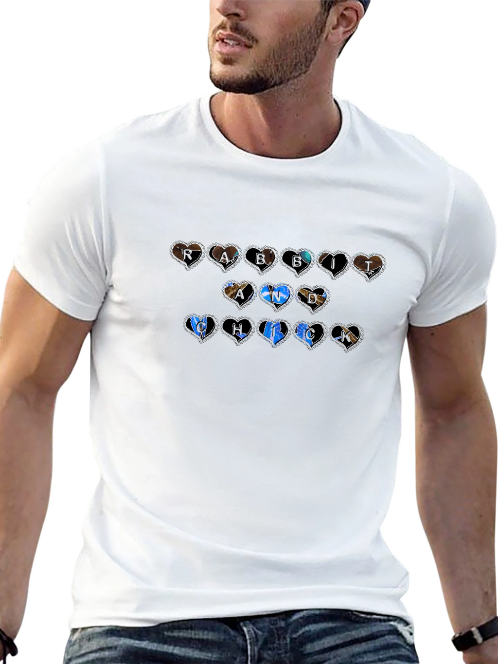 Heart Patterned Graphic Tee