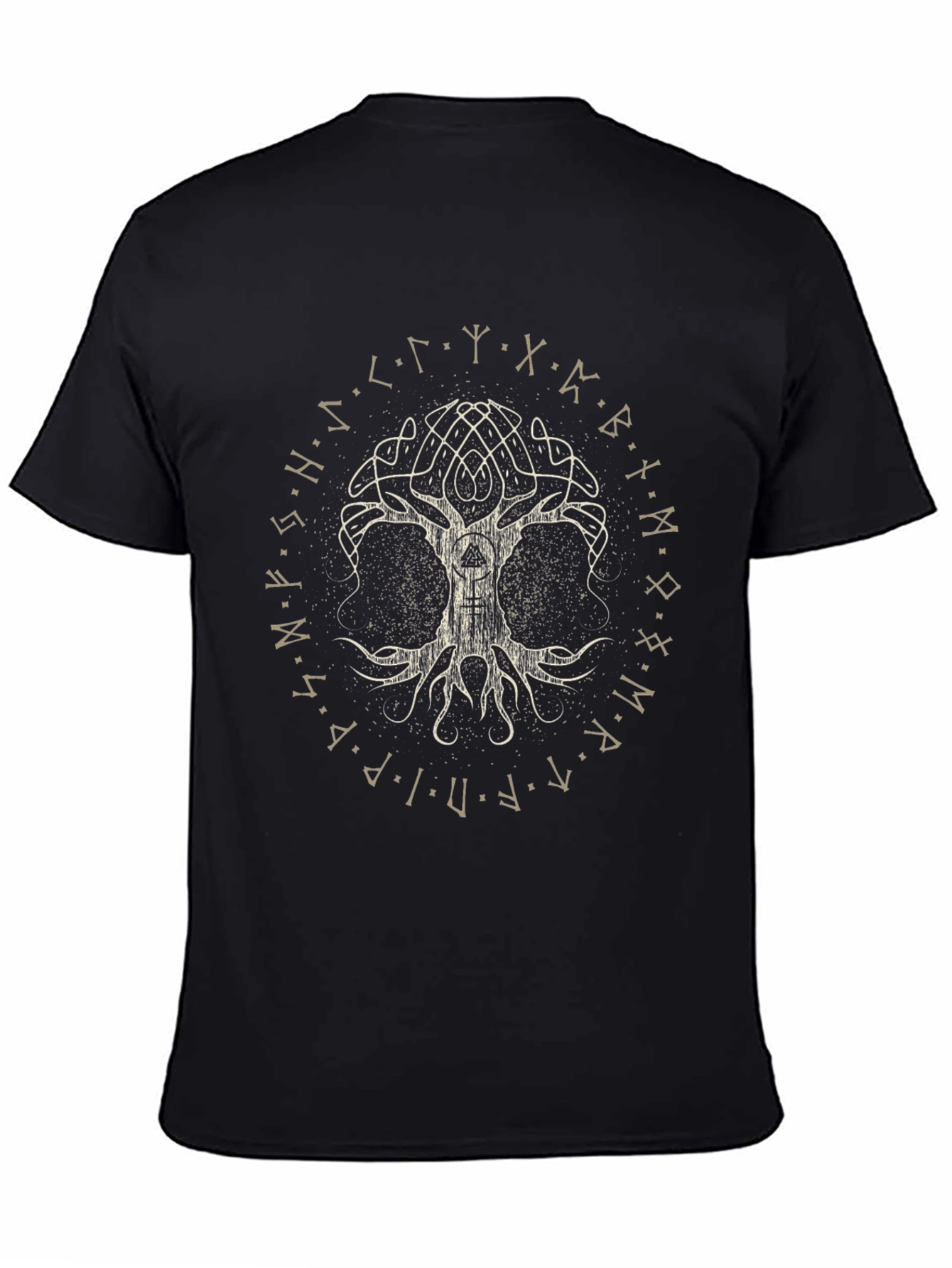 Yggdrasil Tree of Life T-Shirt - Viking Rune Circle Design
