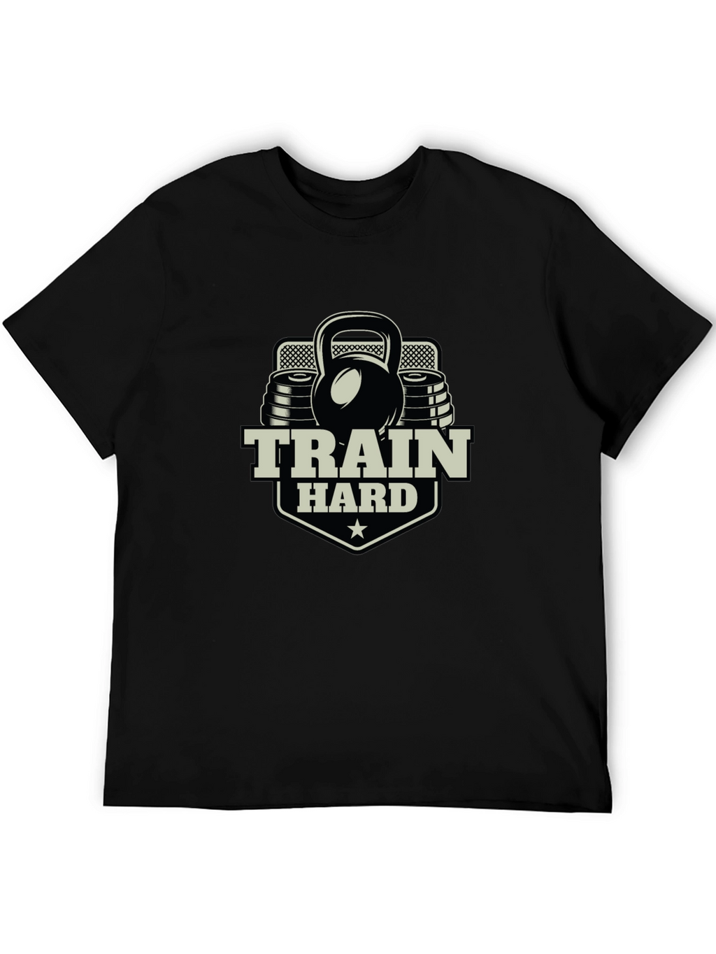 Train Hard Graphic Tee - Black Fitness Shirt