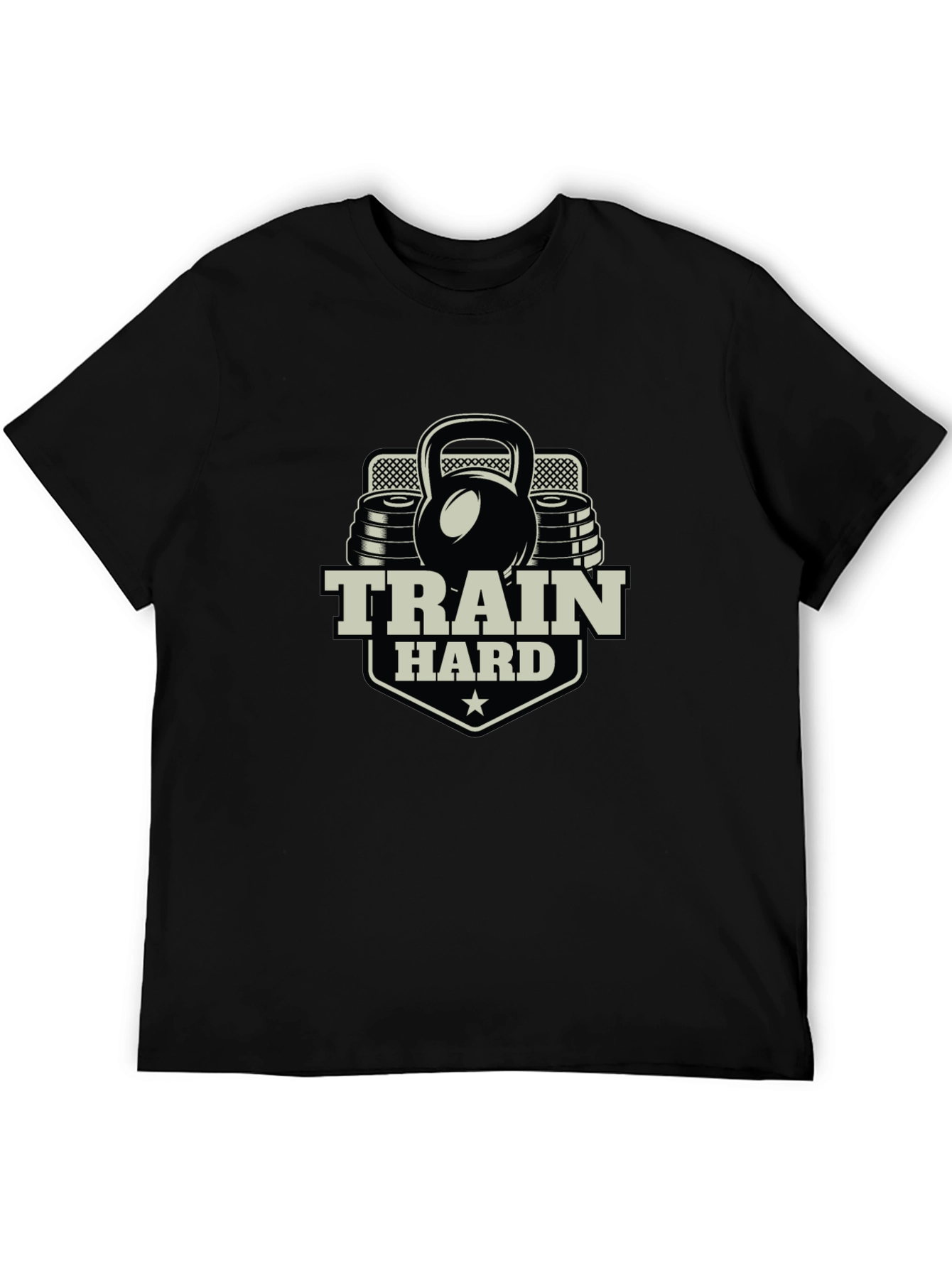 Train Hard Graphic Tee - Black Fitness Shirt
