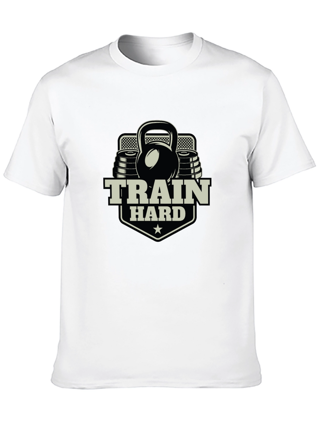 Train Hard Graphic Tee - Black Fitness Shirt
