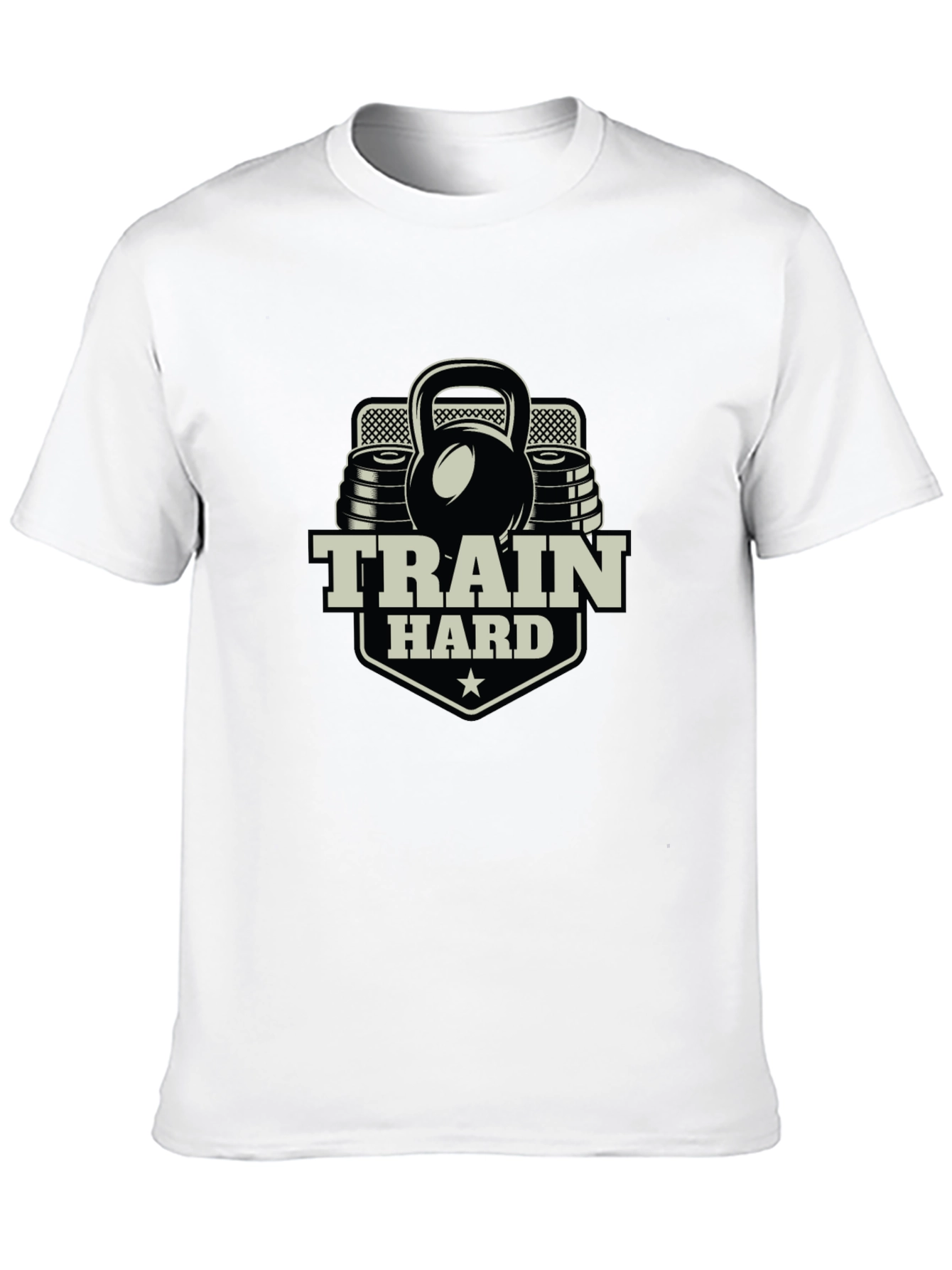 Train Hard Graphic Tee - Black Fitness Shirt