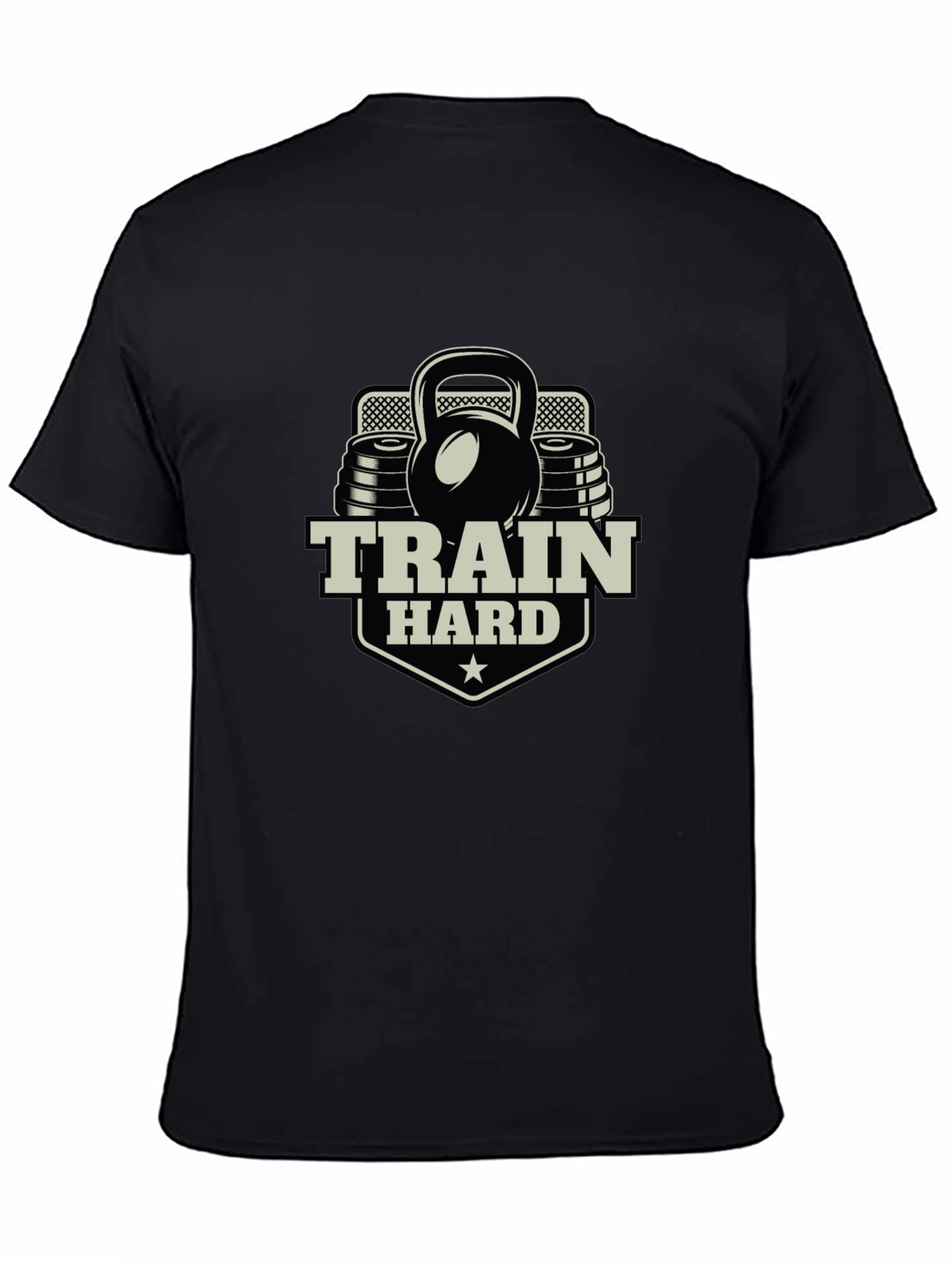 Train Hard Graphic Tee - Black Fitness Shirt