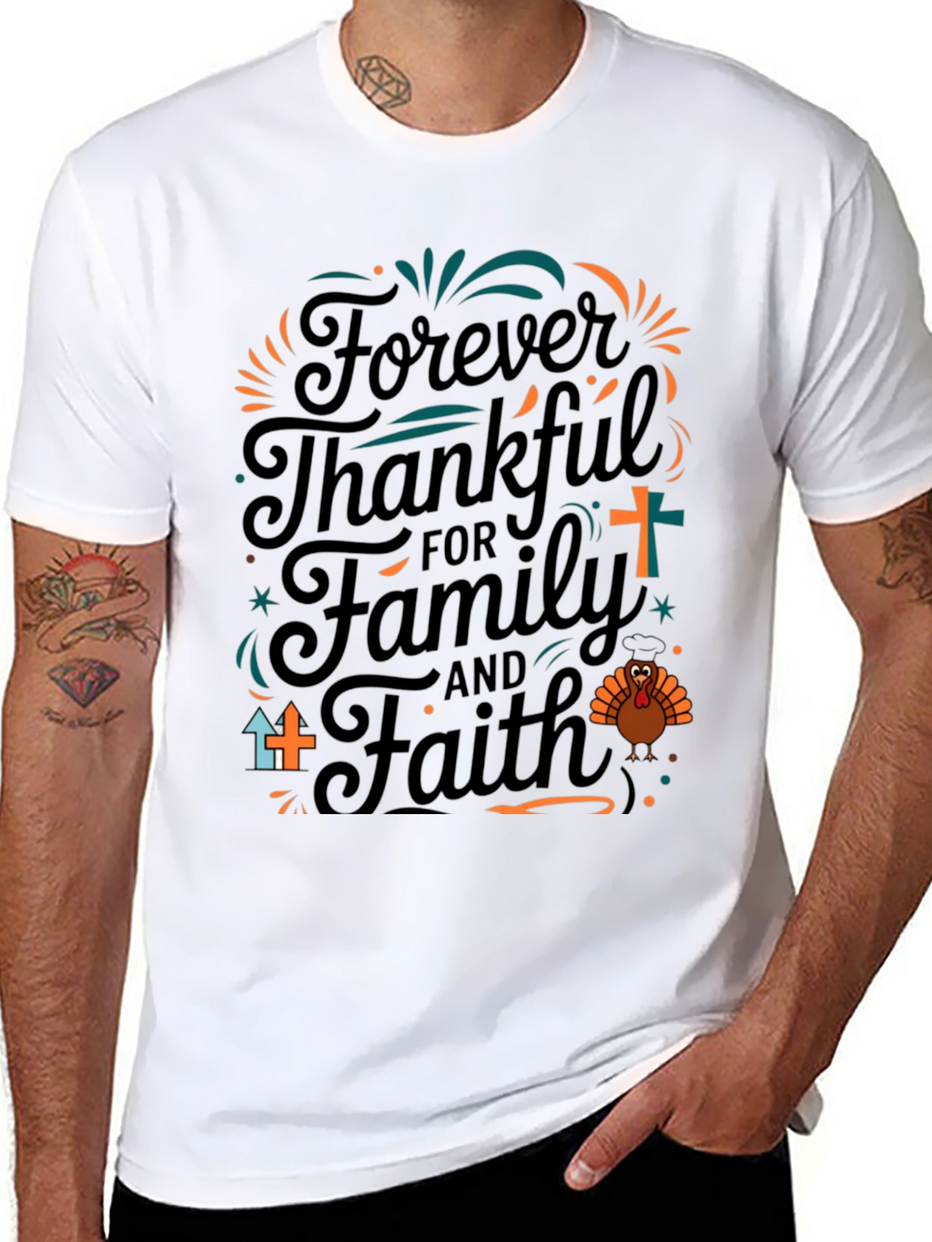 Thankful Family Faith Thanksgiving T-Shirt