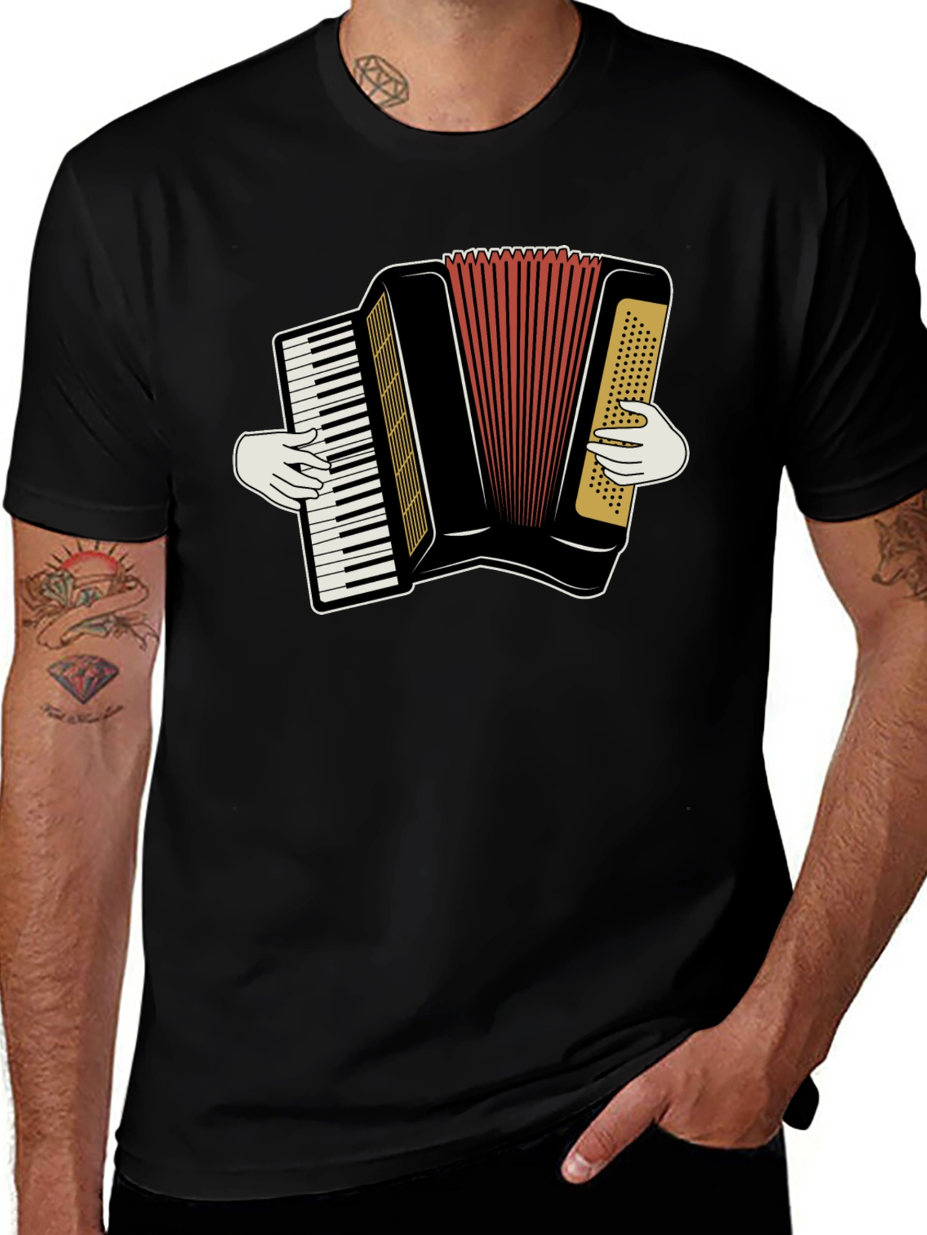 Accordion Player Graphic T-Shirt