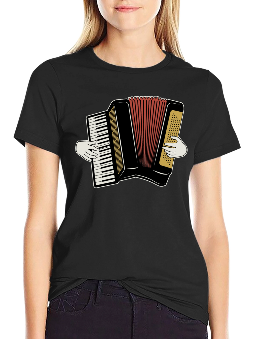 Accordion Player Graphic T-Shirt