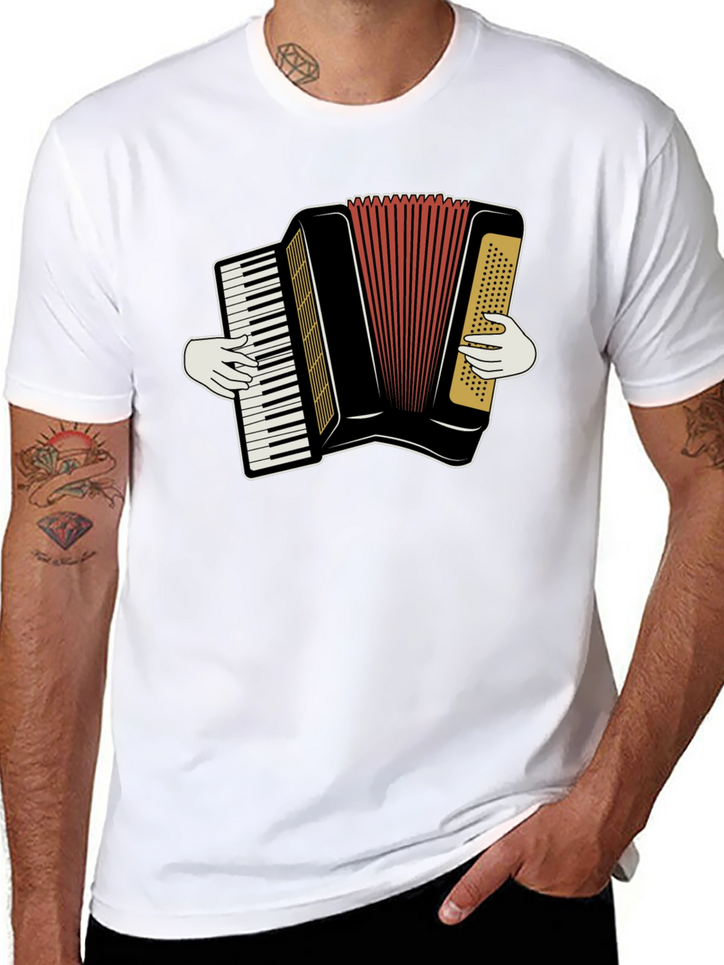 Accordion Player Graphic T-Shirt