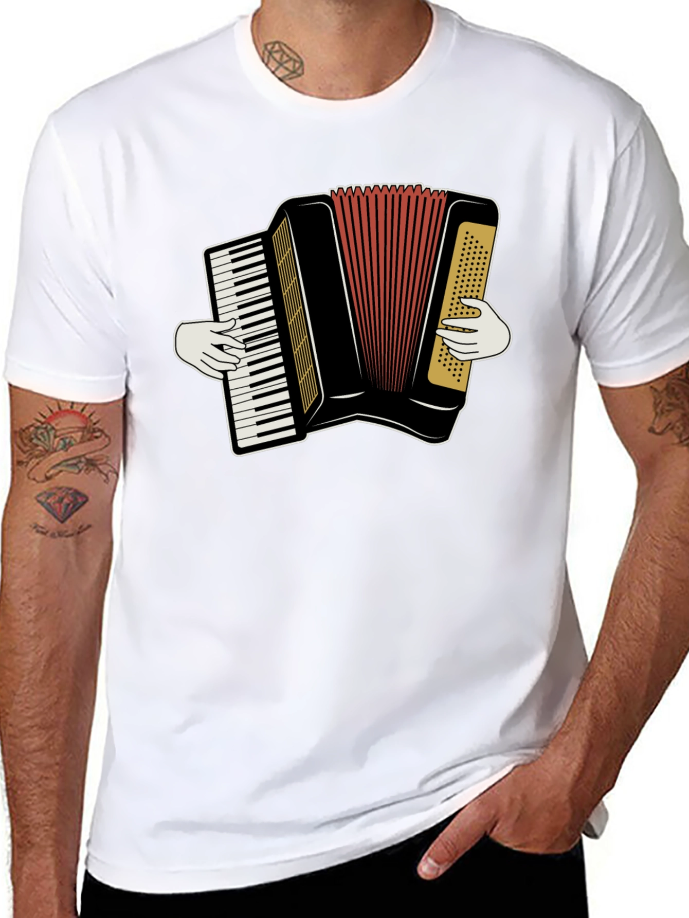 Accordion Player Graphic T-Shirt