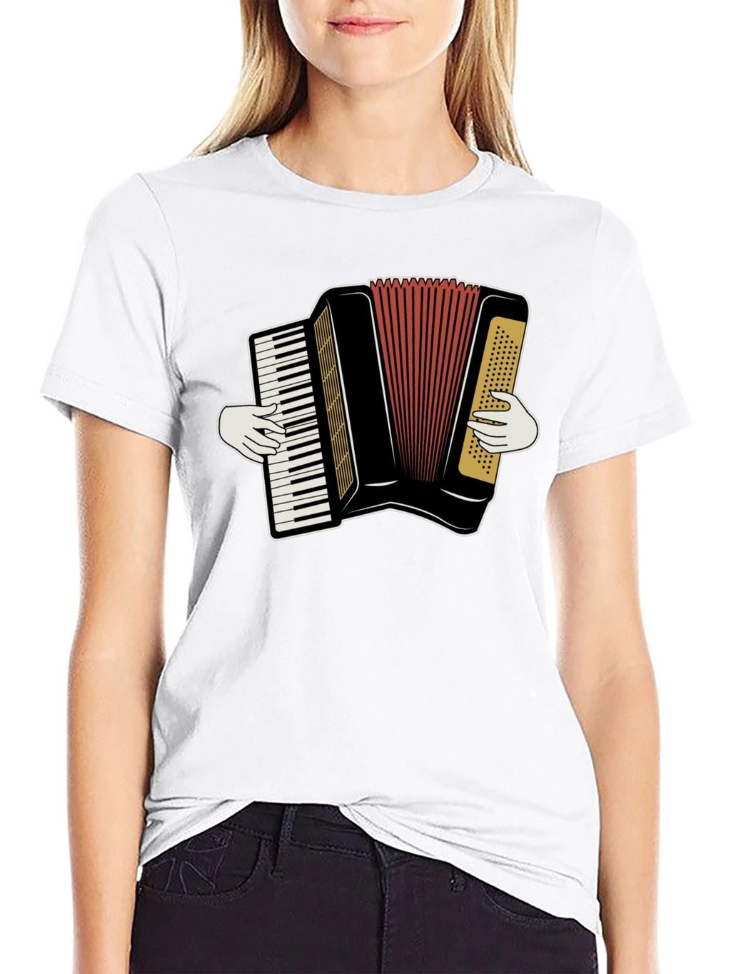 Accordion Player Graphic T-Shirt