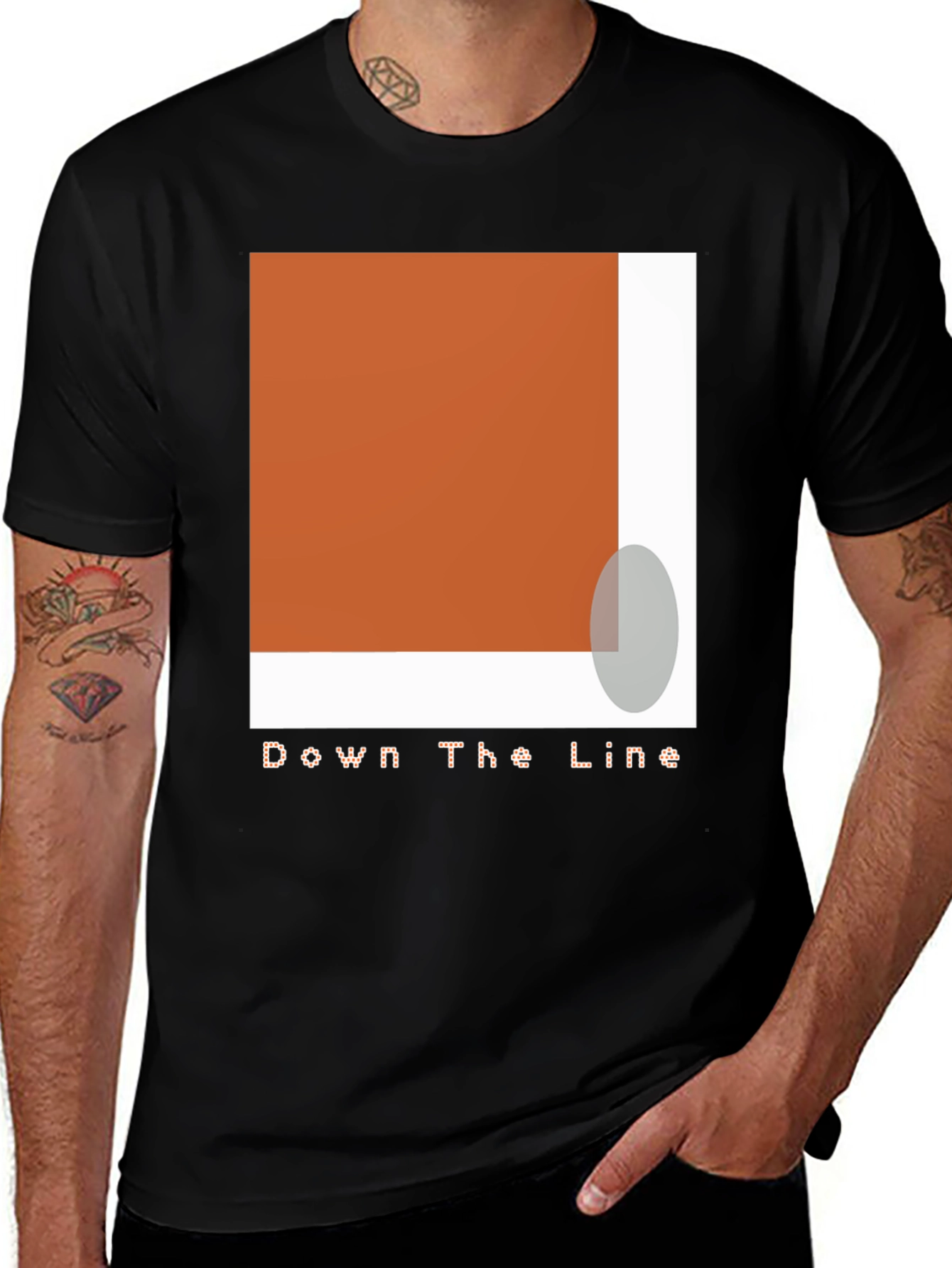 Modern Abstract Graphic Tee - Down The Line