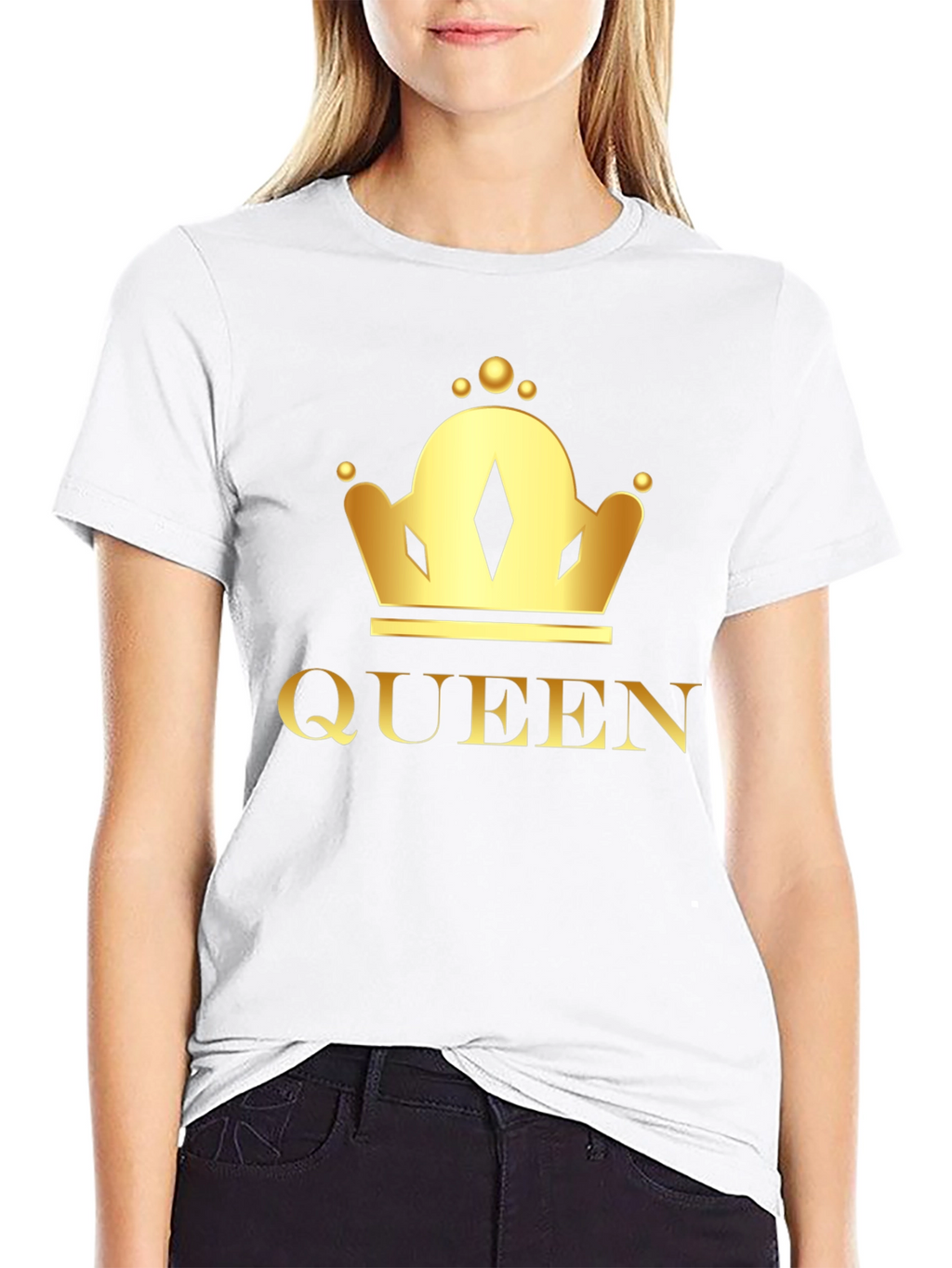 Queen Crown Graphic Tee - Black Cotton T-Shirt