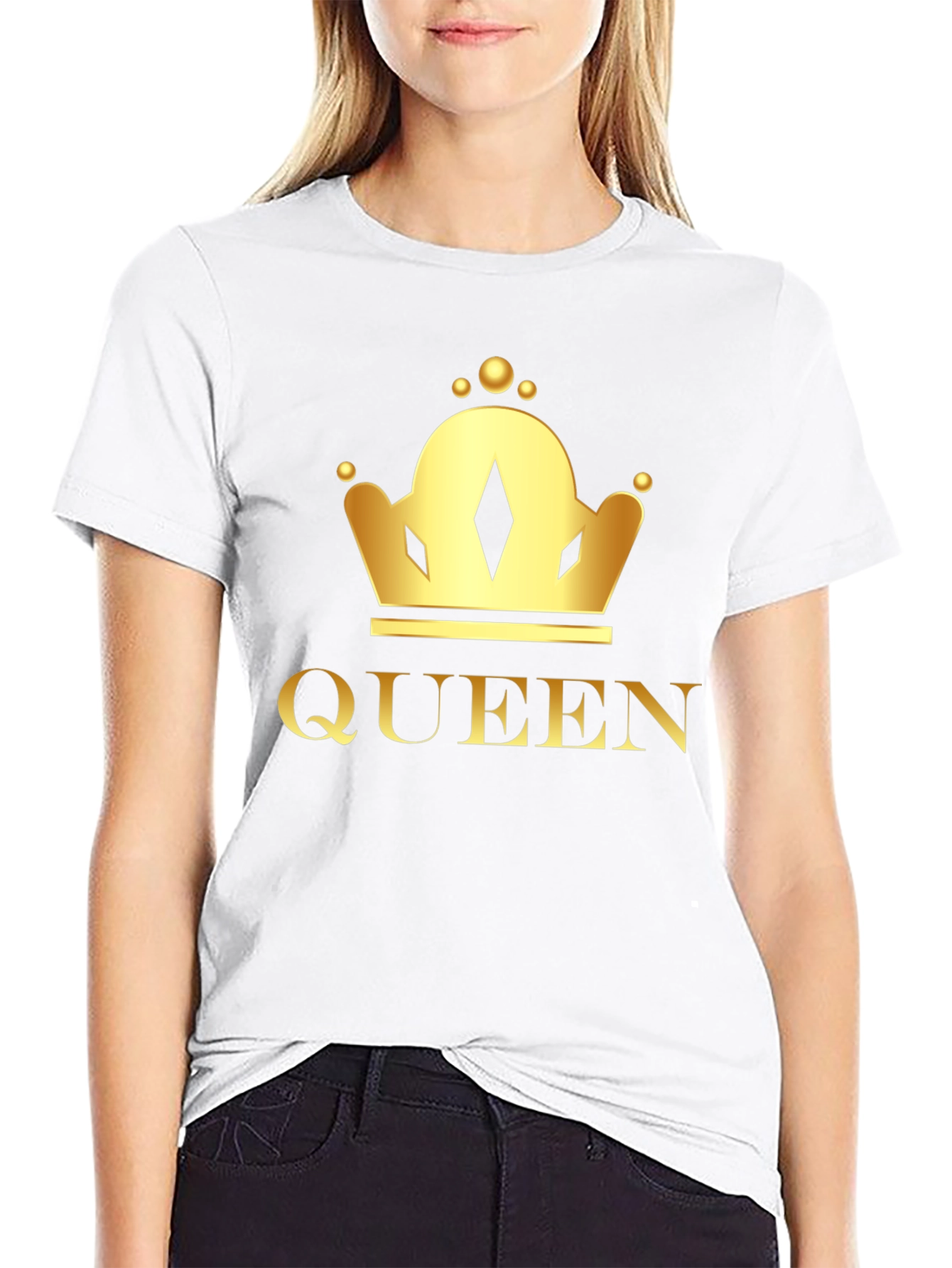 Queen Crown Graphic Tee - Black Cotton T-Shirt