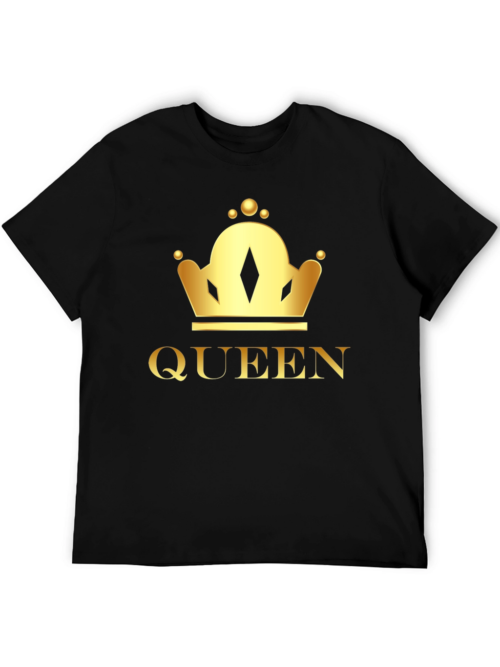 Queen Crown Graphic Tee - Black Cotton T-Shirt