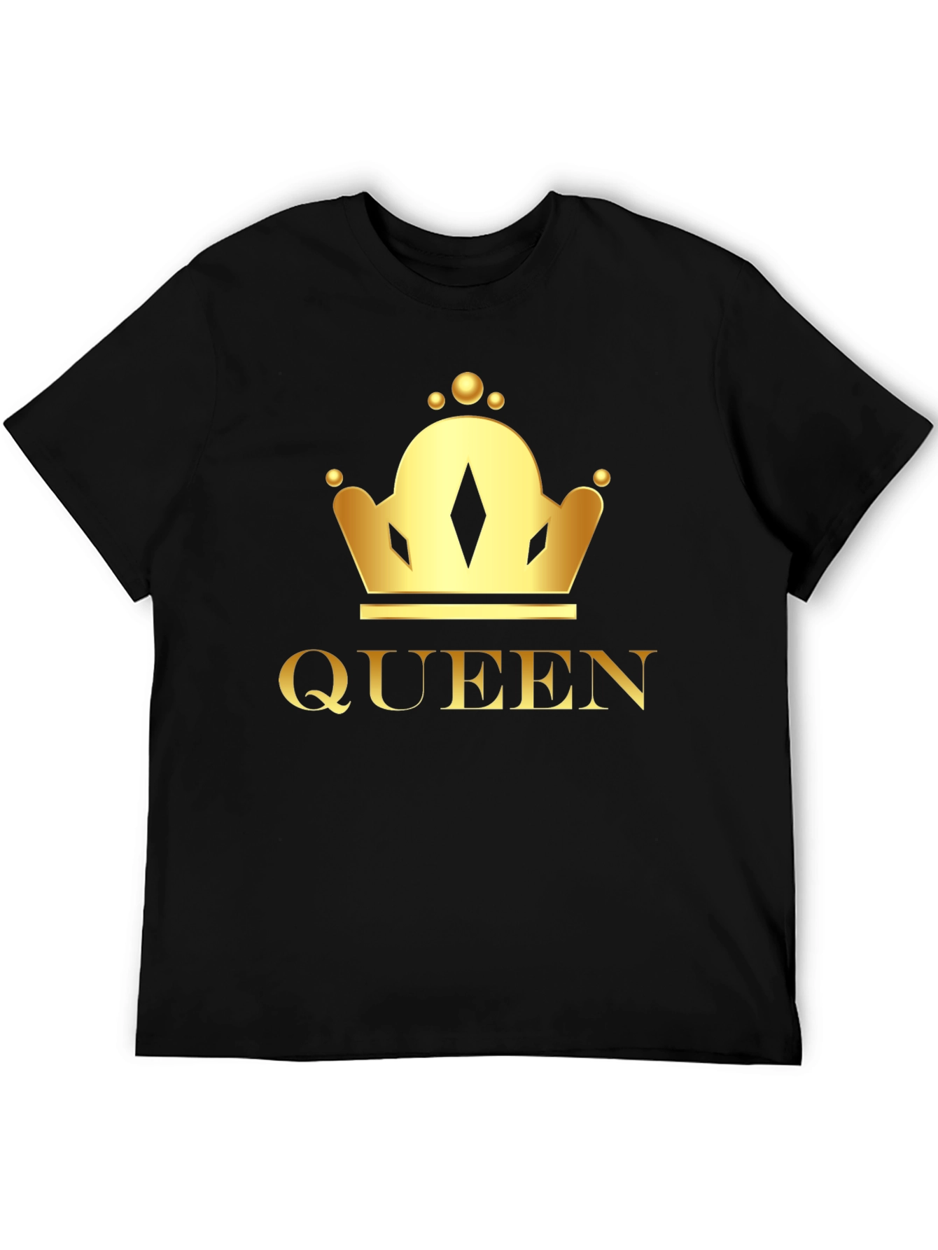 Queen Crown Graphic Tee - Black Cotton T-Shirt