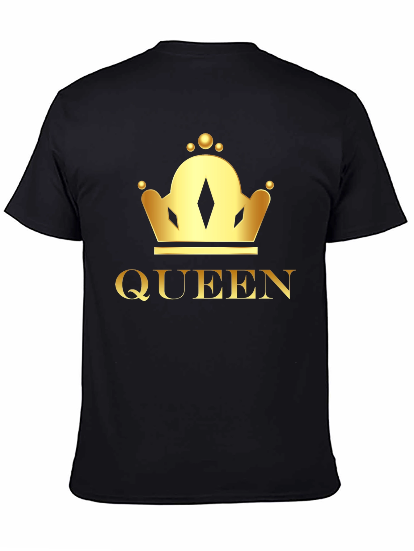 Queen Crown Graphic Tee - Black Cotton T-Shirt
