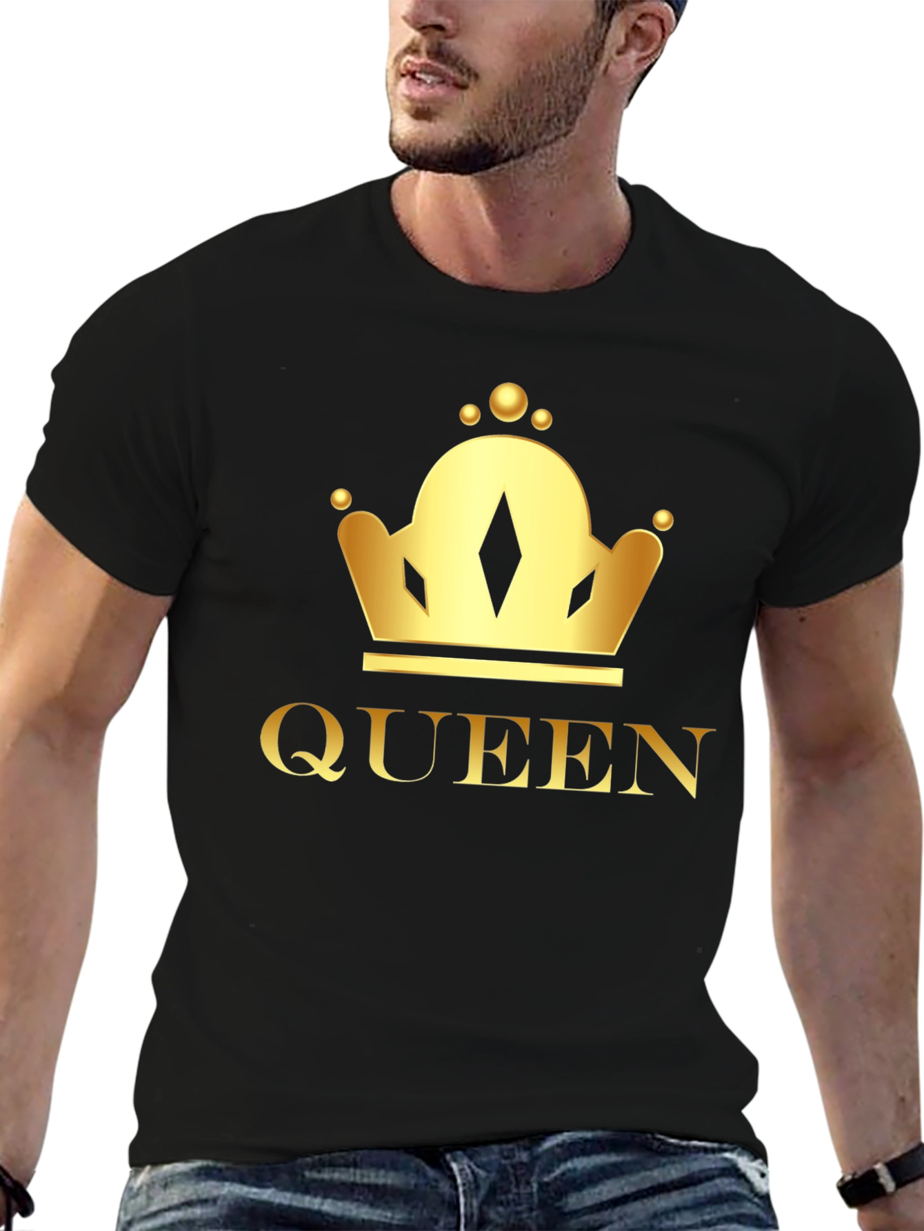 Queen Crown Graphic Tee - Black Cotton T-Shirt