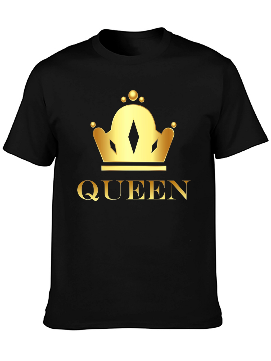 Queen Crown Graphic Tee - Black Cotton T-Shirt