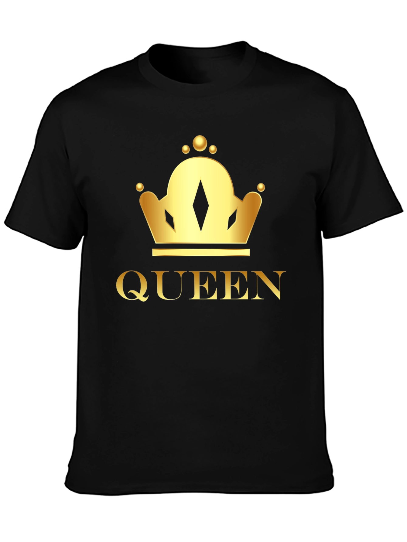 Queen Crown Graphic Tee - Black Cotton T-Shirt