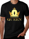 Queen Crown Graphic Tee - Black Cotton T-Shirt