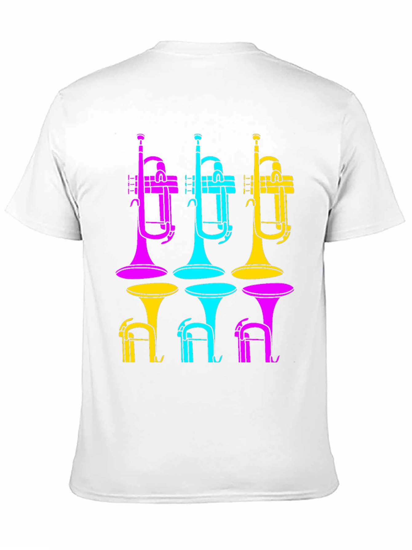 Vibrant Trumpet Design Black T-Shirt