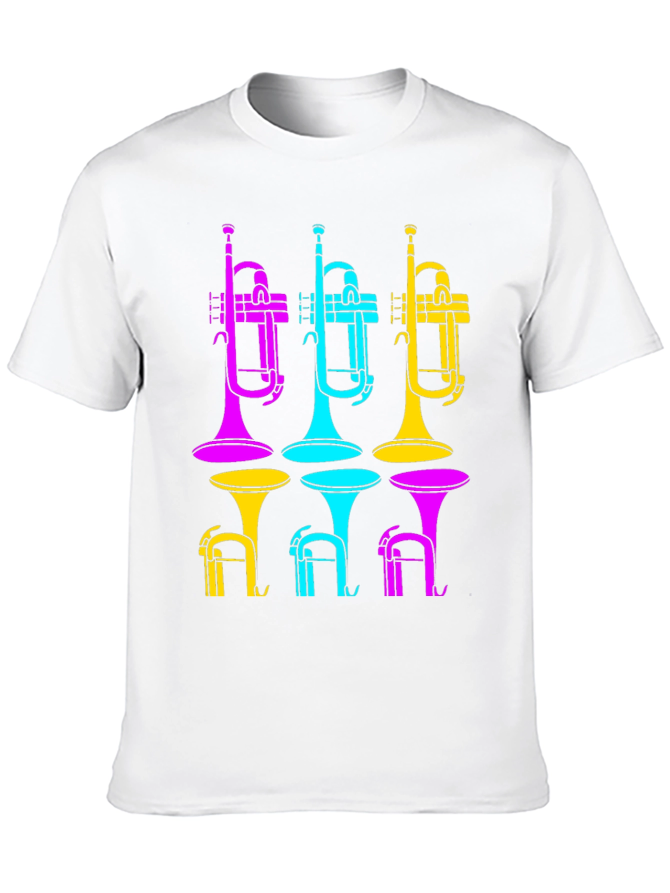 Vibrant Trumpet Design Black T-Shirt
