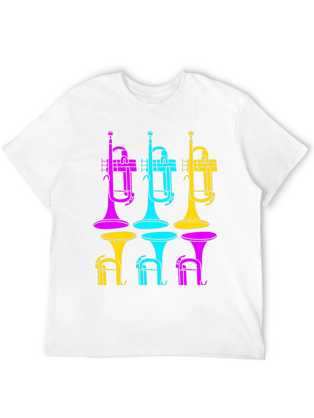 Vibrant Trumpet Design Black T-Shirt